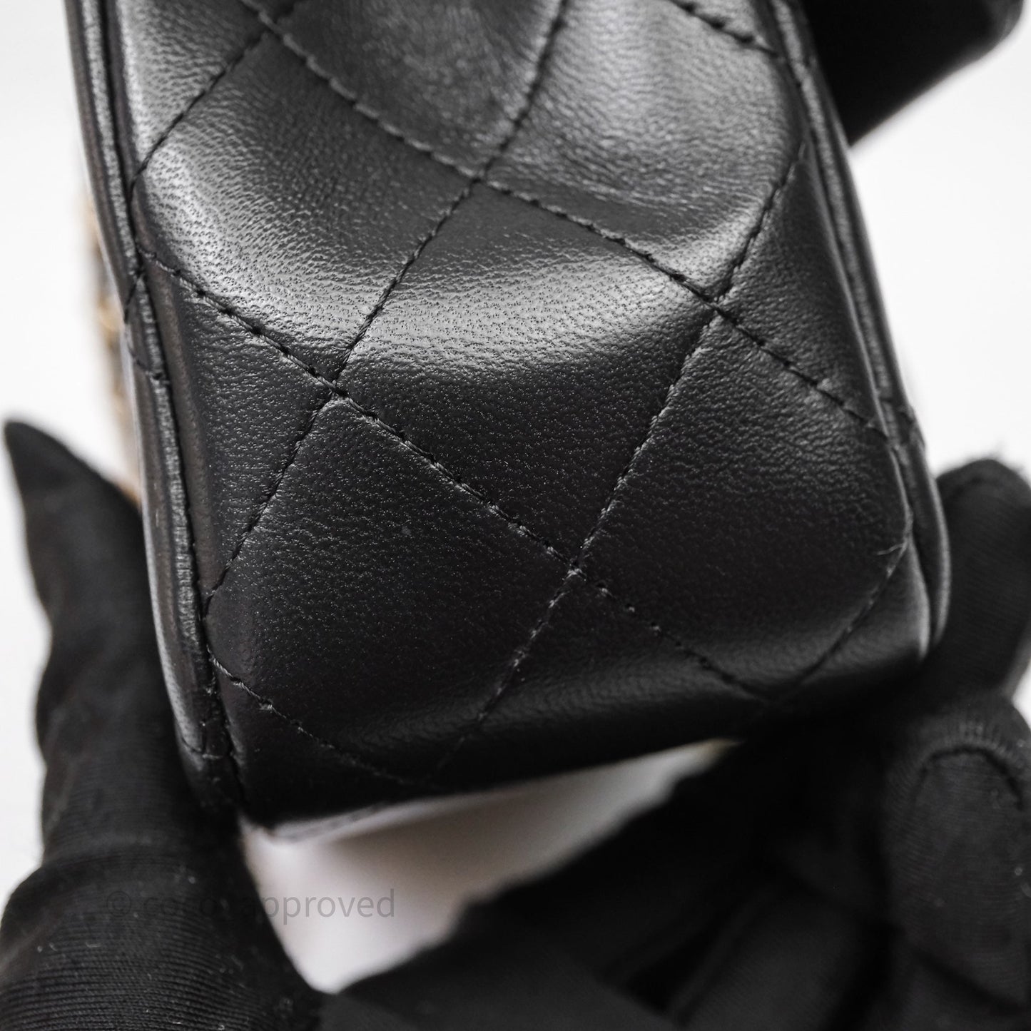 Chanel Top Handle Mini Rectangular Flap Black Lambskin Gold Hardware