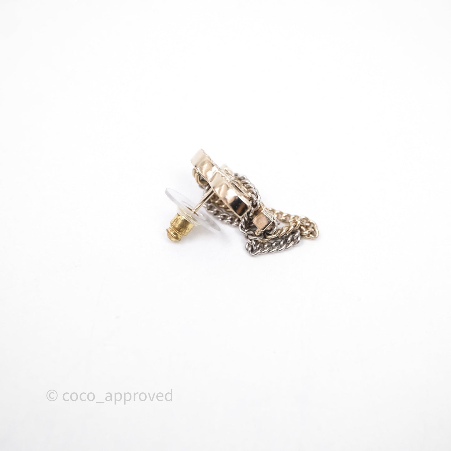 Chanel Crystal CC Chain Pendant Earrings 21B