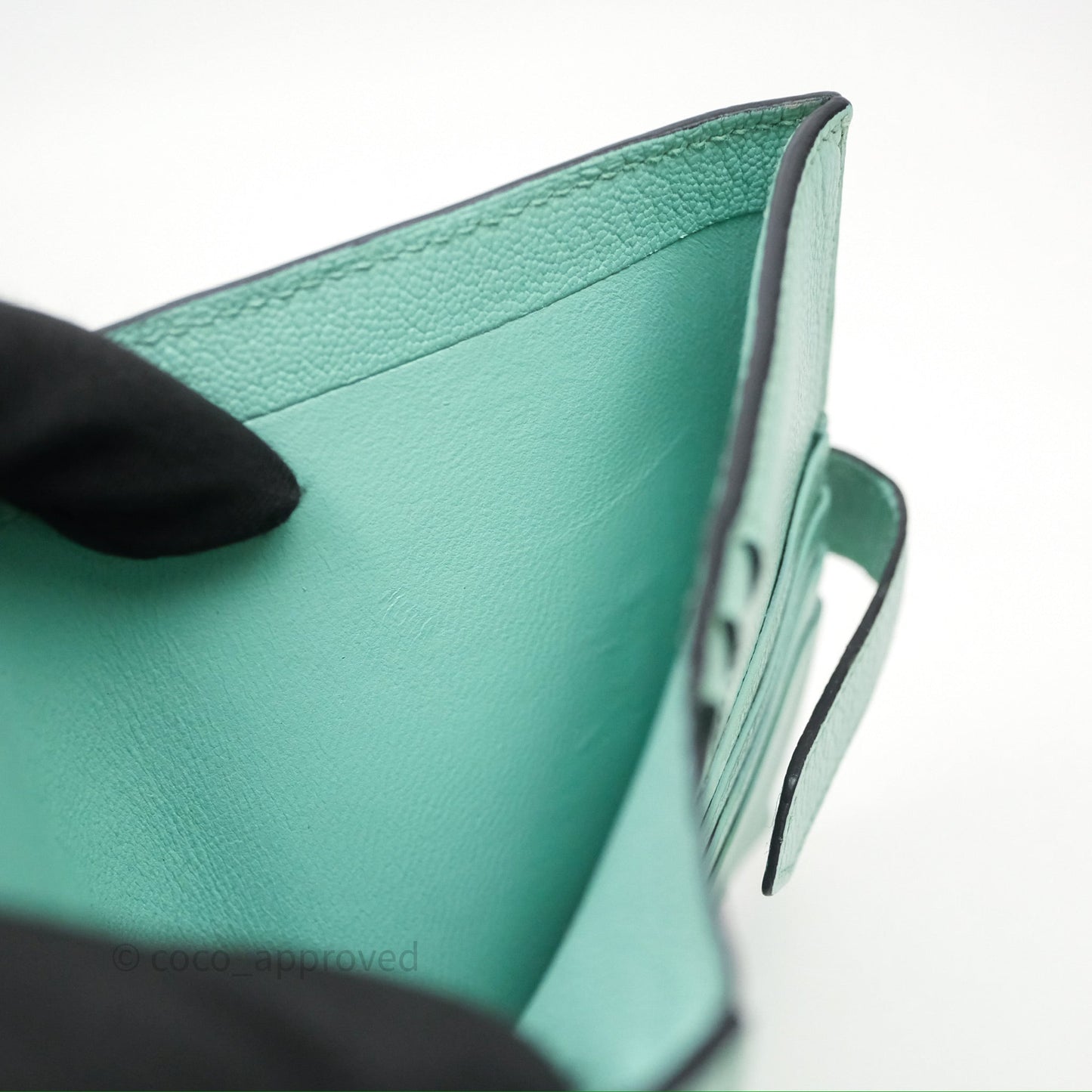 Hermes Bearn Compact Wallet Green Chevre Mysore Palladium Hardware