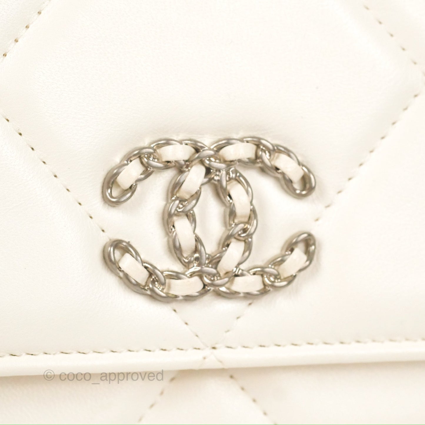 Chanel 19 Wallet on Chain WOC White Mixed Hardware