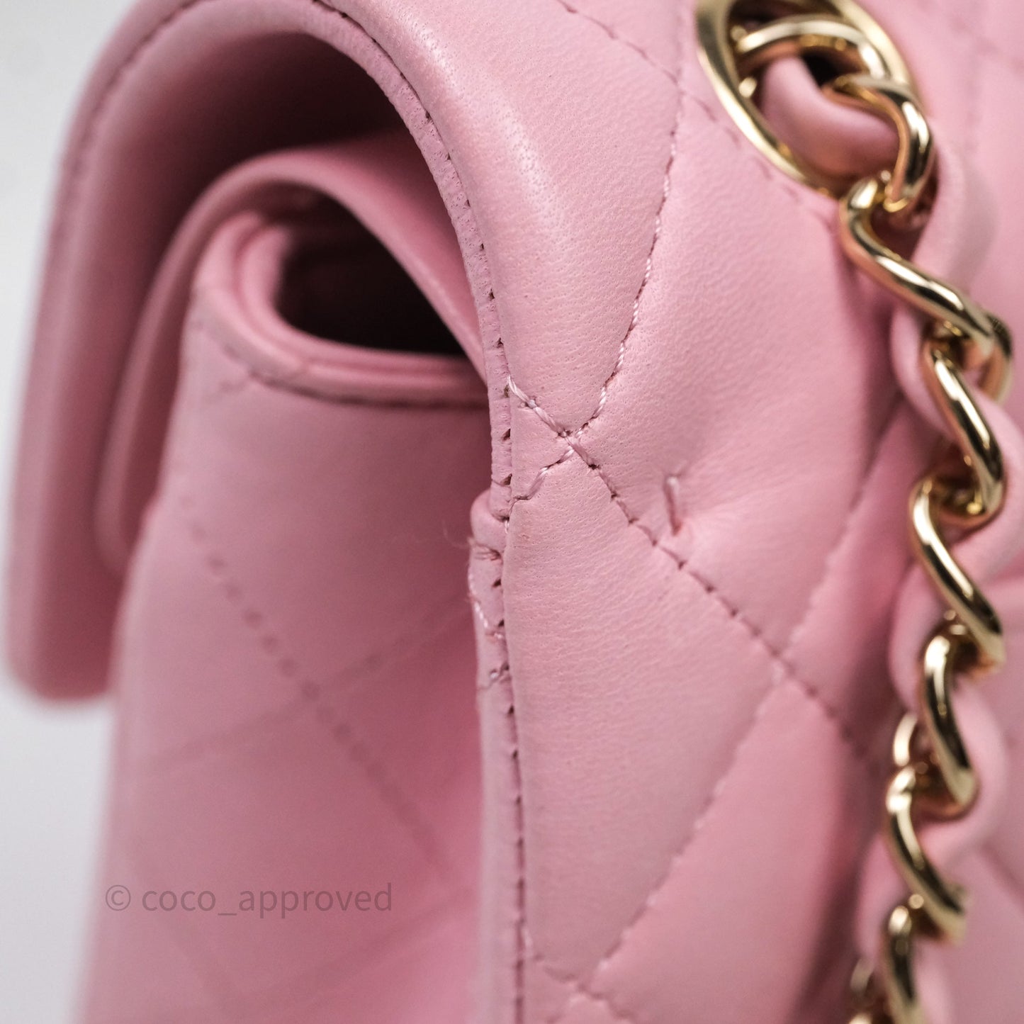 Chanel Small Classic Quilted Flap Pink Lambskin Gold Hardware