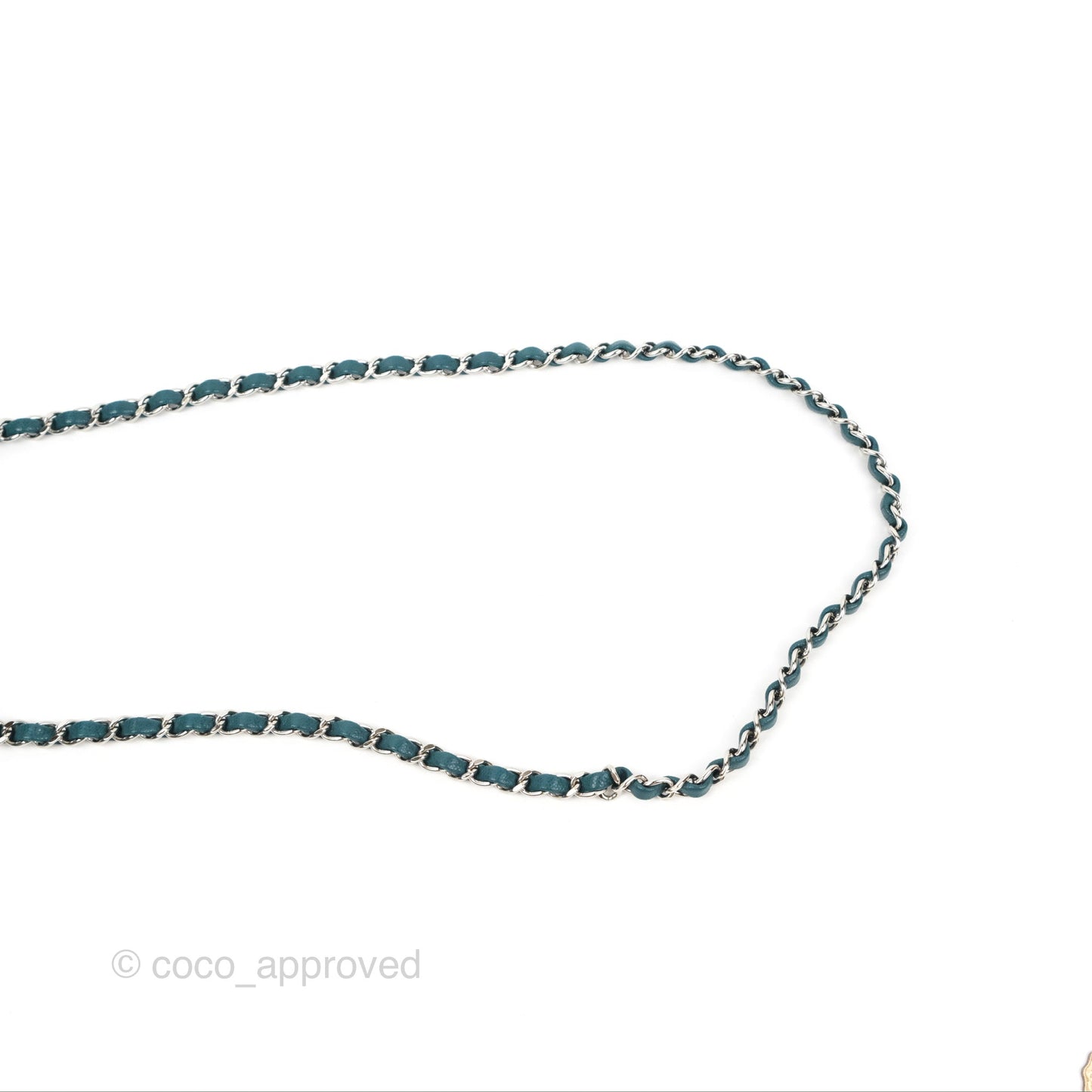 Chanel Quilted Mini Rectangular Flap Teal Green Caviar Silver Hardware