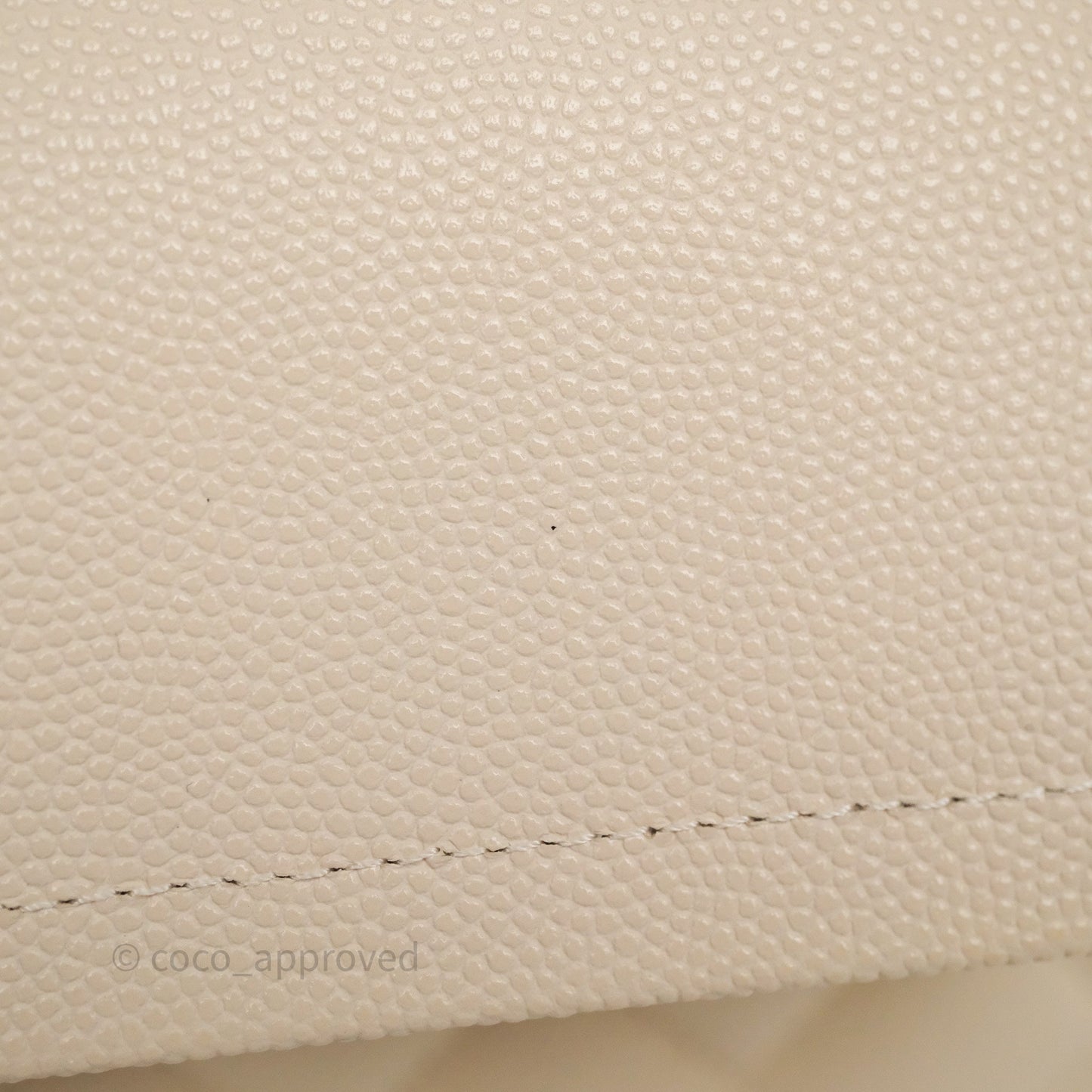 Chanel Small Classic Flap Quilted Light Ivory Beige Caviar Gold Hardware
