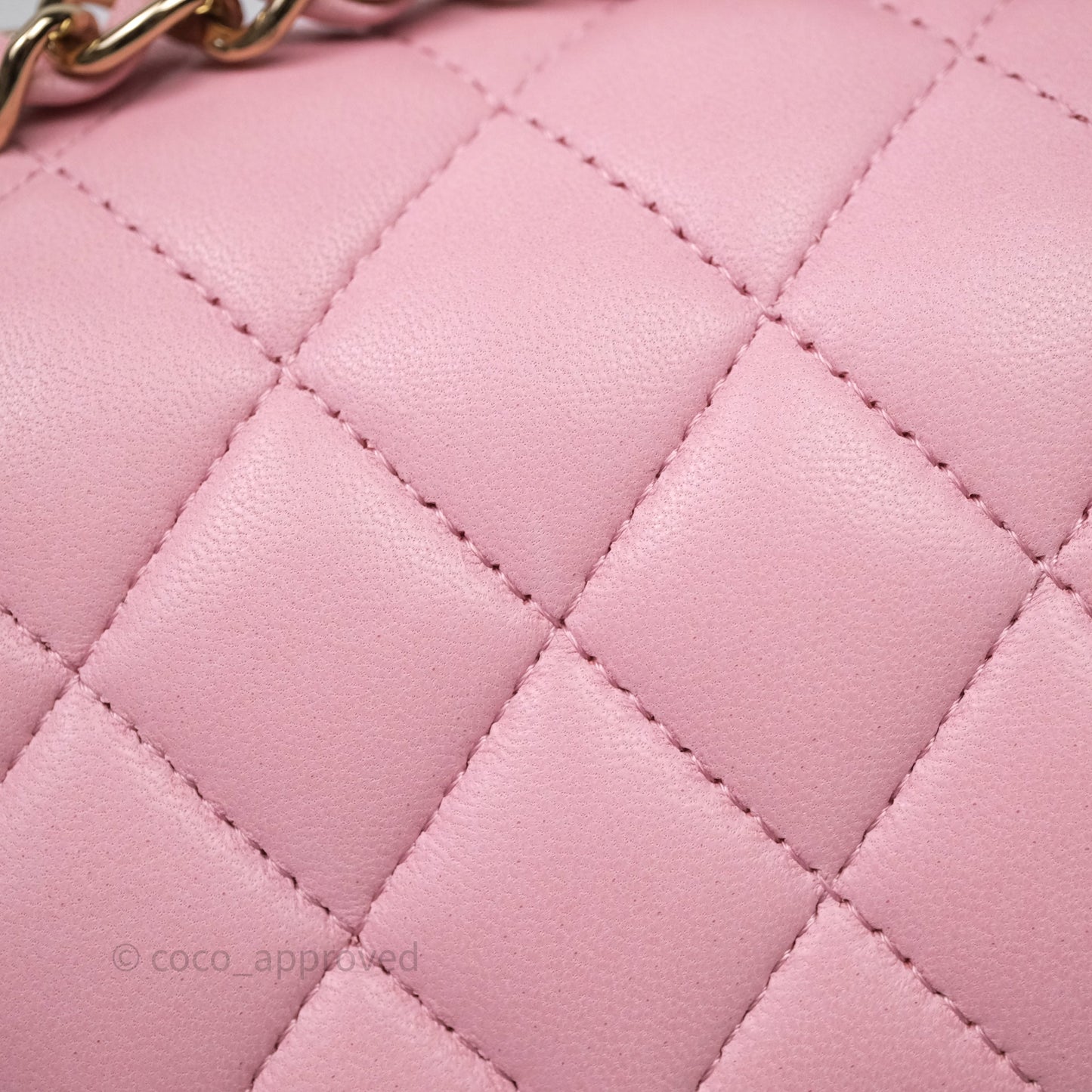 Chanel Small Classic Quilted Flap Pink Lambskin Gold Hardware