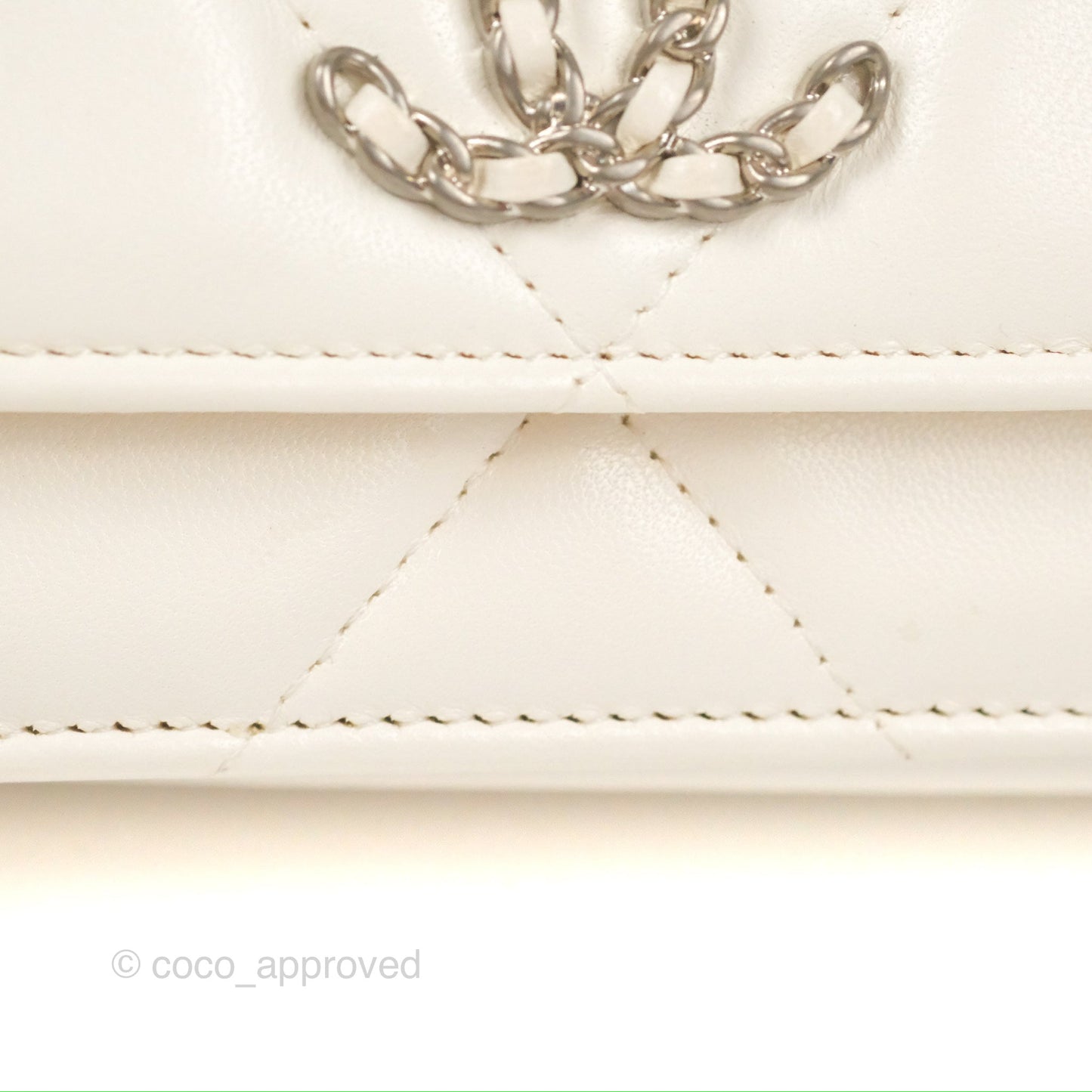 Chanel 19 Wallet on Chain WOC White Mixed Hardware