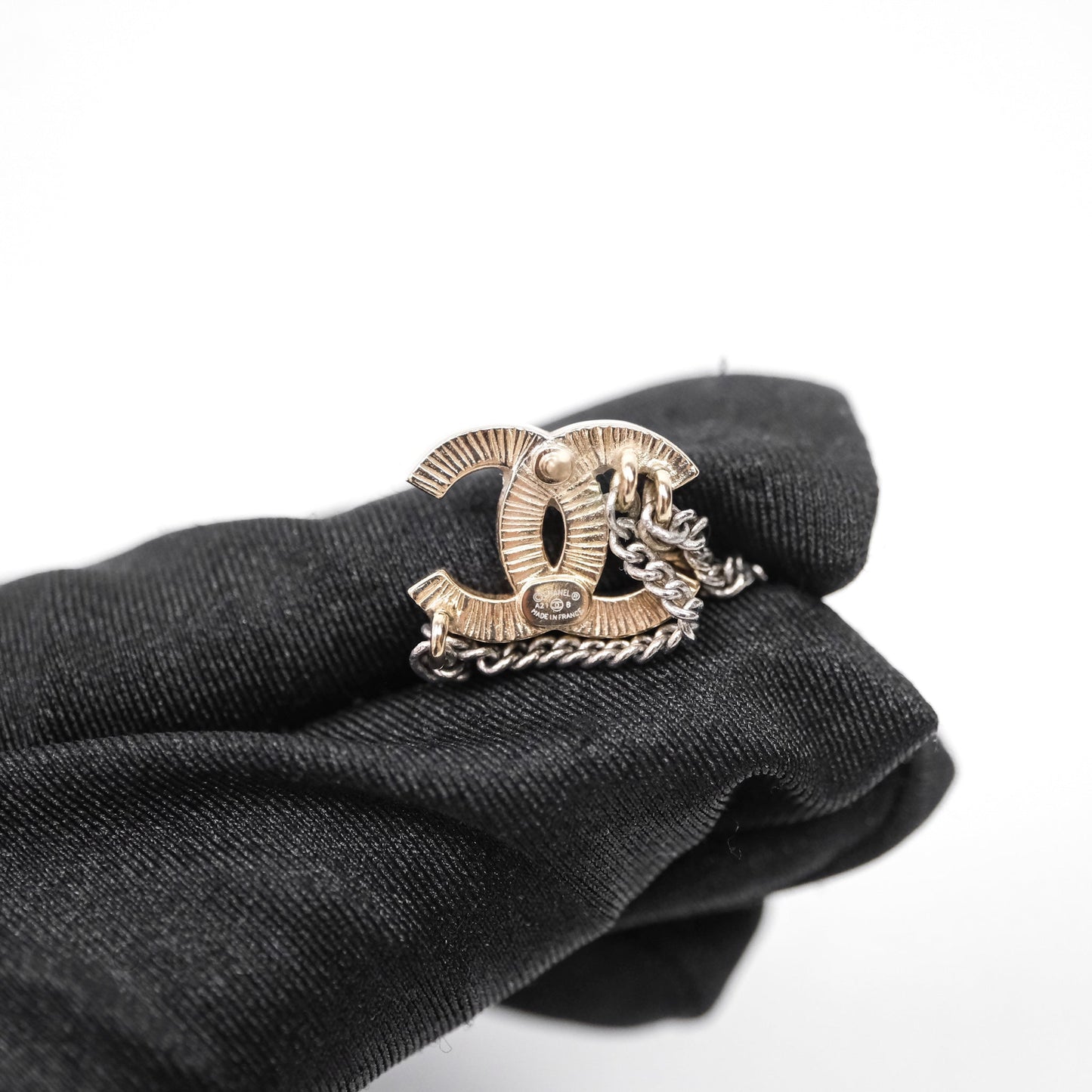 Chanel Crystal CC Chain Pendant Earrings 21B
