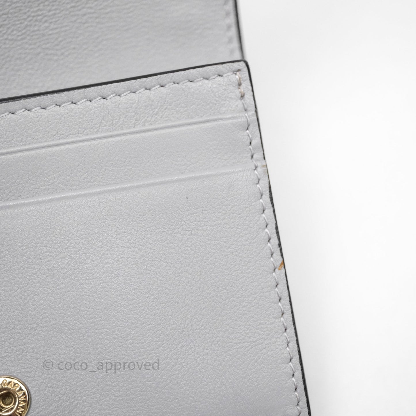 Valentino Grey Garavani Rockstud Compact Short Wallet Gold Hardware