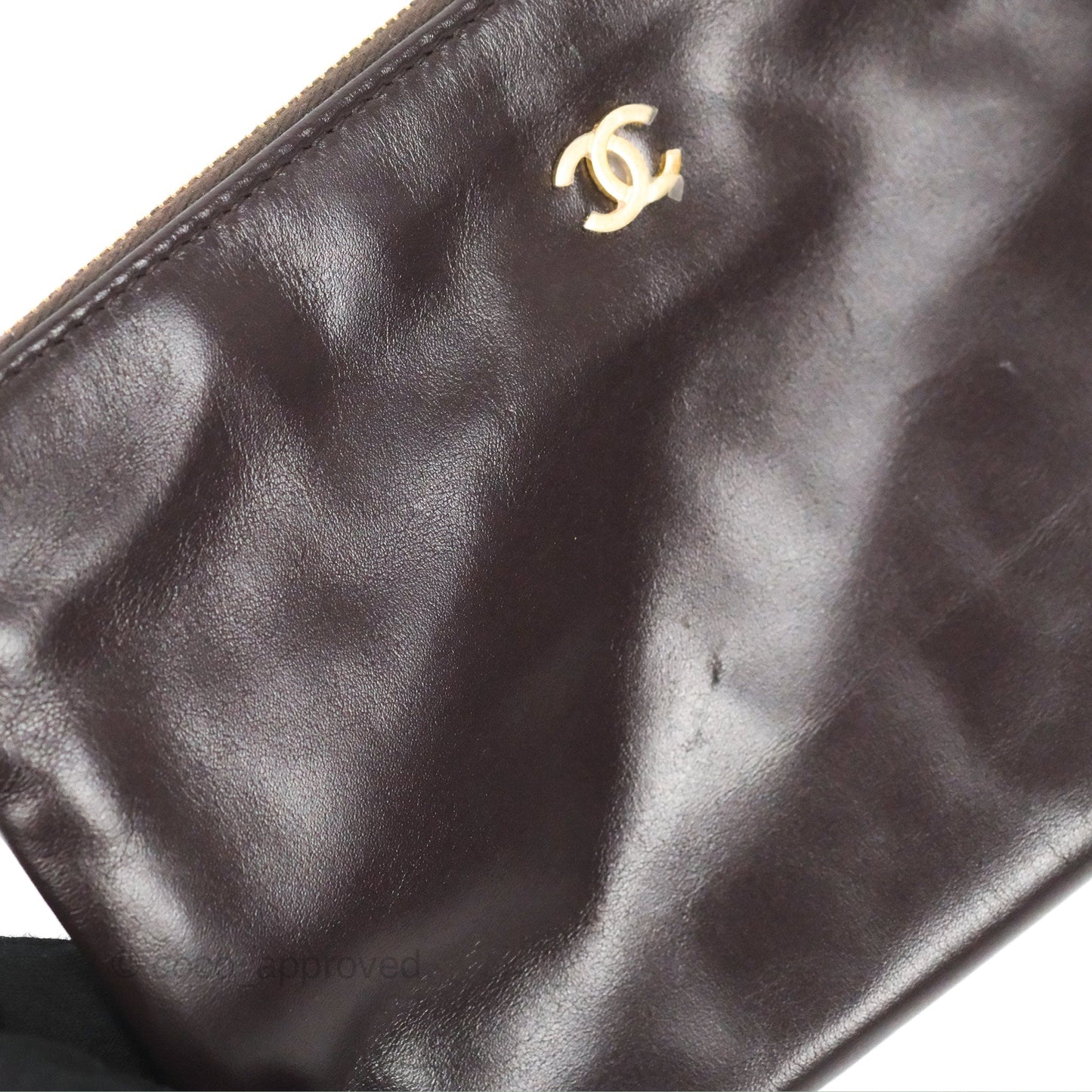 Chanel 22 Small Dark Brown Shiny Calfskin Aged Gold Hardware