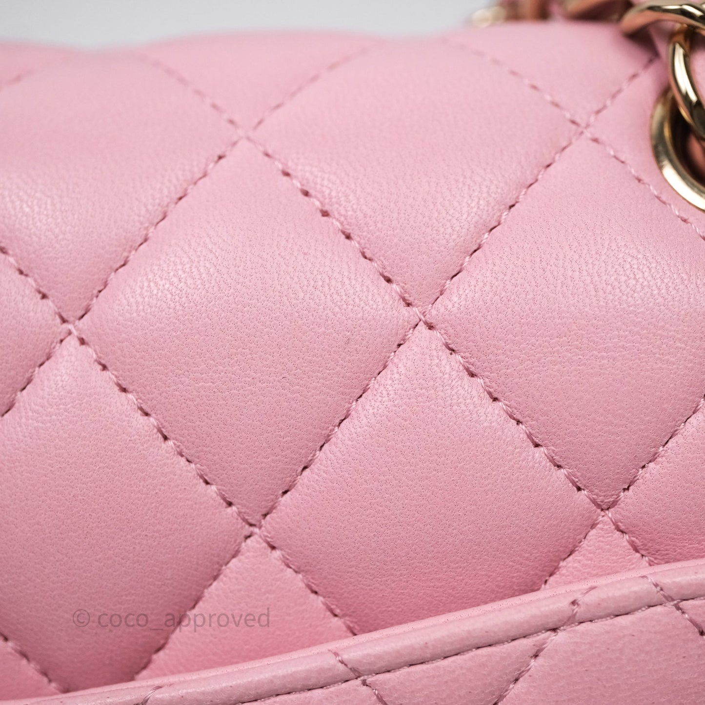Chanel Small Classic Quilted Flap Pink Lambskin Gold Hardware