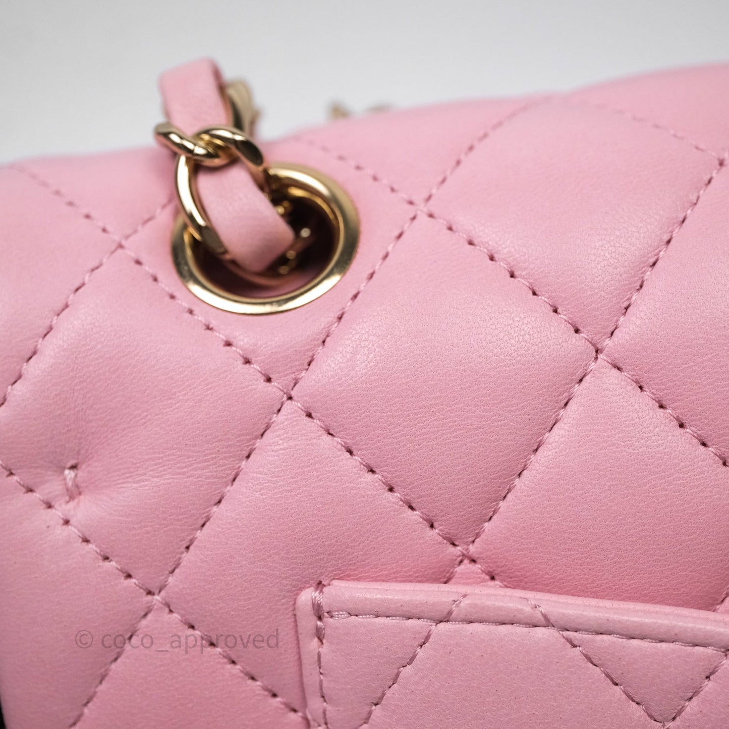 Chanel Small Classic Quilted Flap Pink Lambskin Gold Hardware