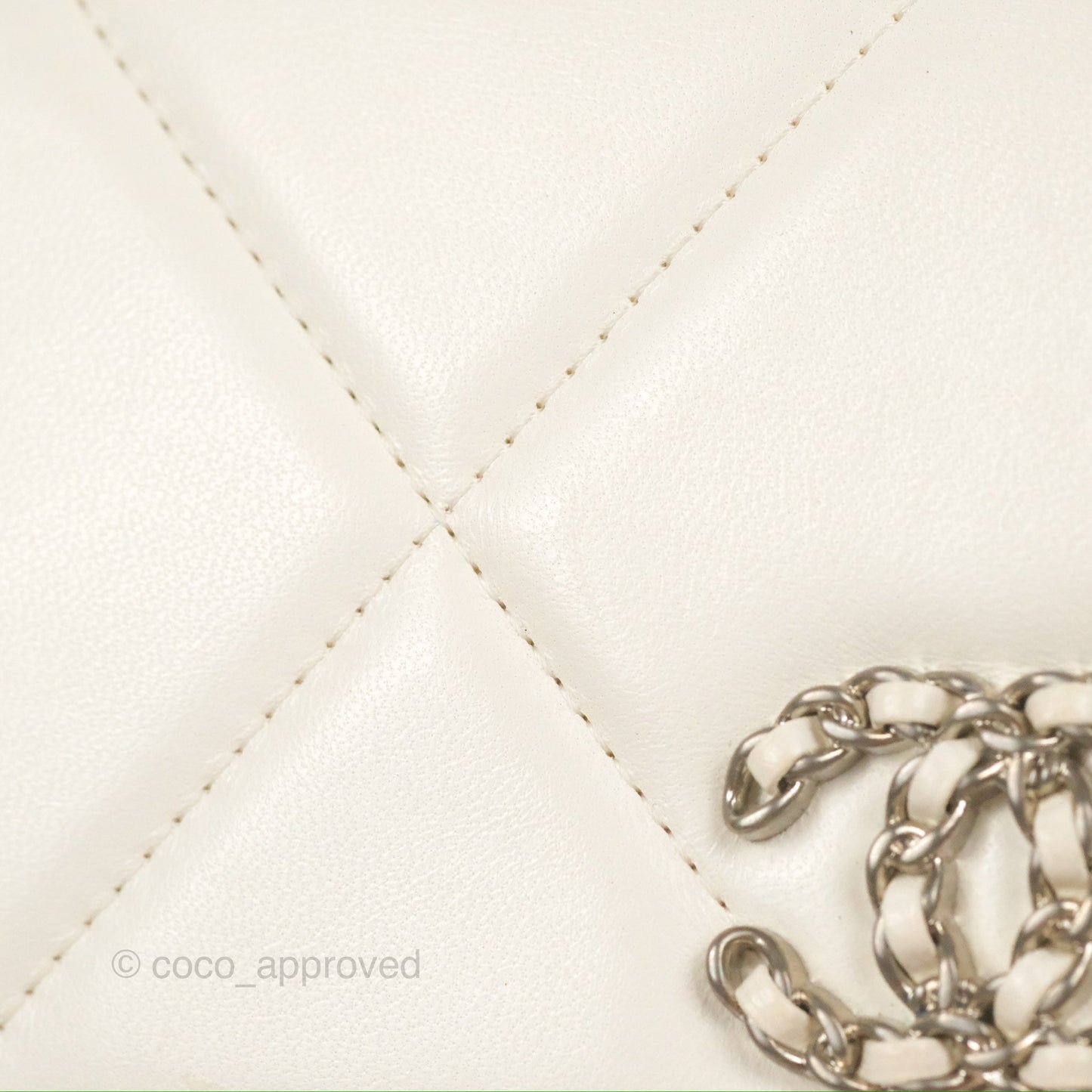 Chanel 19 Wallet on Chain WOC White Mixed Hardware