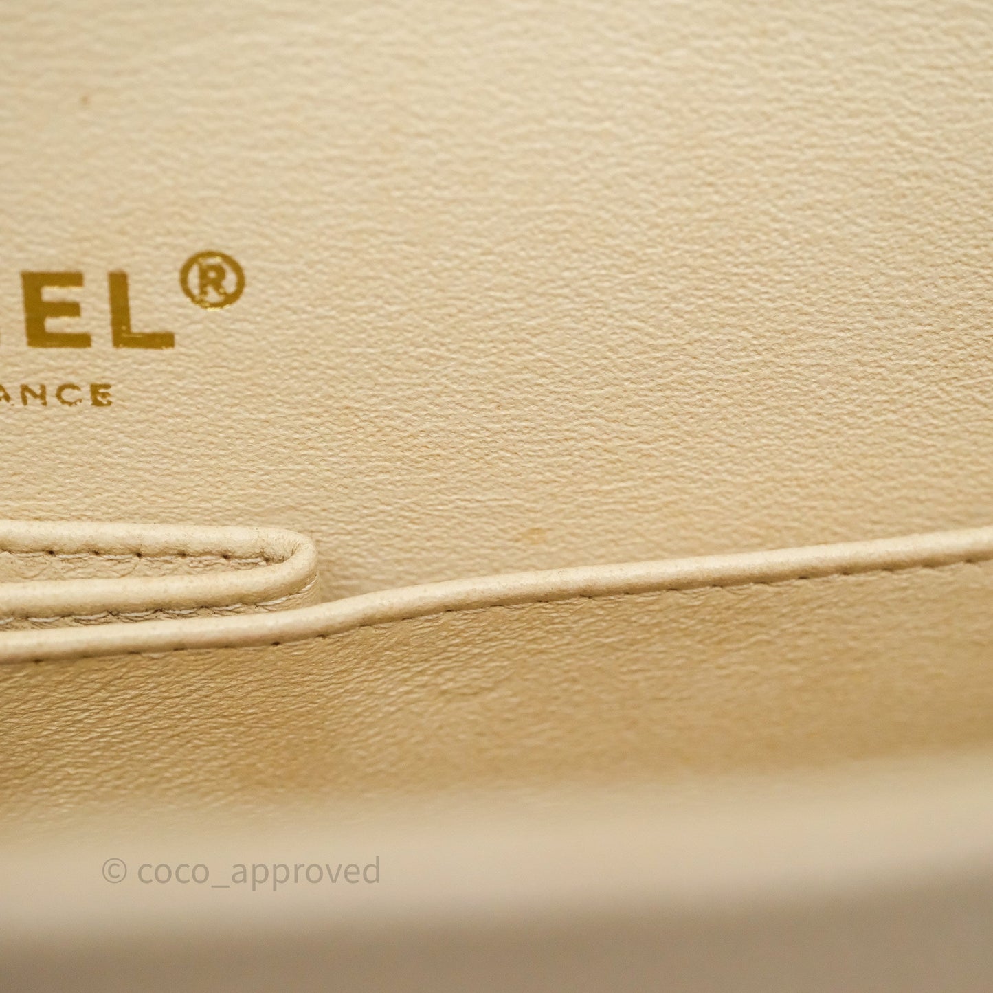 Chanel Small Classic Flap Quilted Light Ivory Beige Caviar Gold Hardware