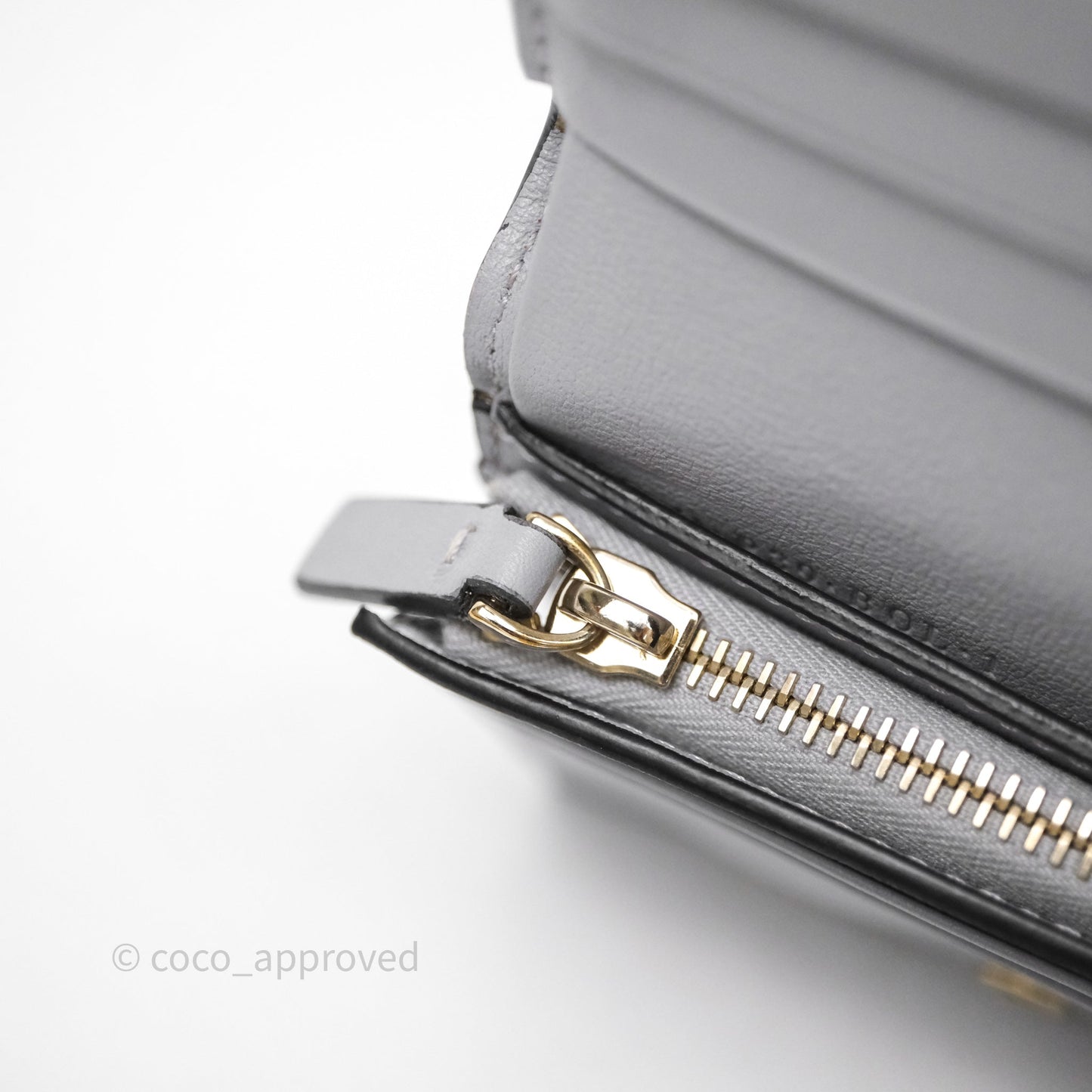 Valentino Grey Garavani Rockstud Compact Short Wallet Gold Hardware
