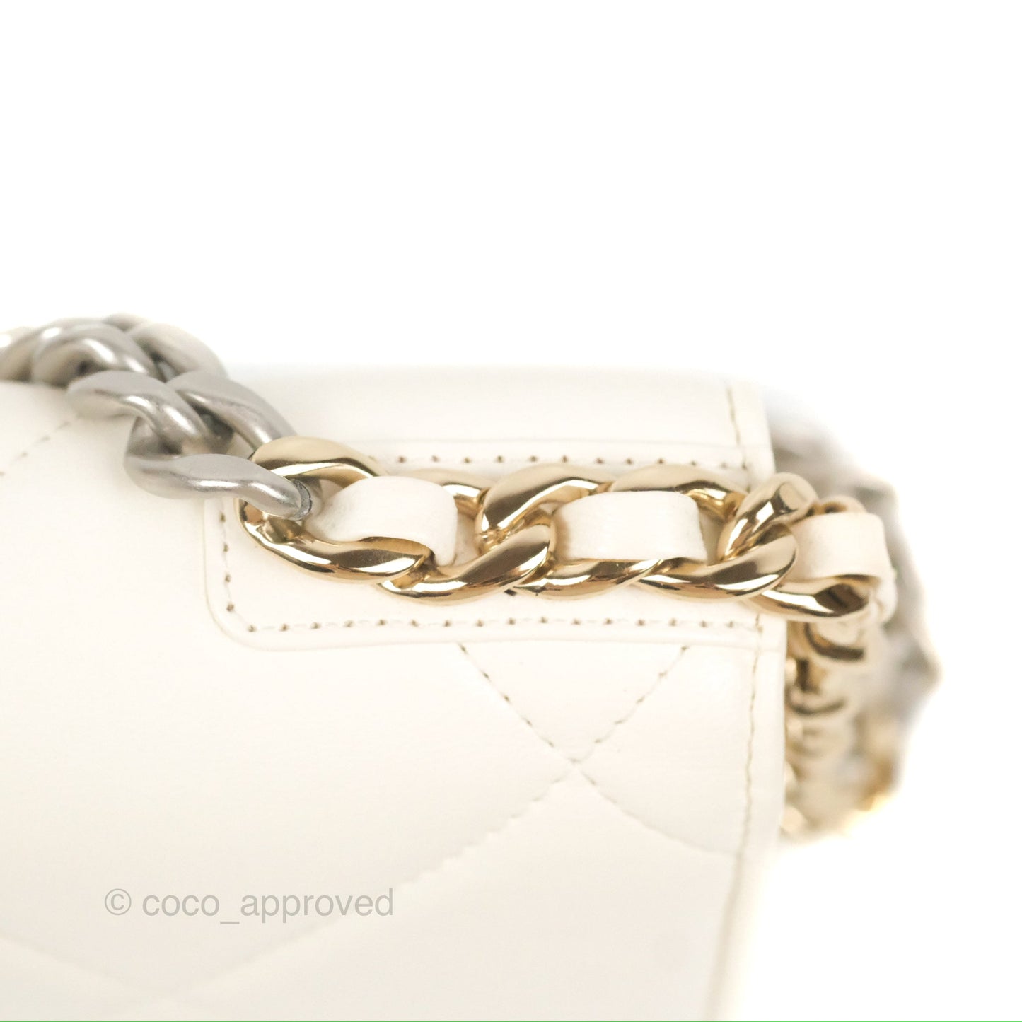 Chanel 19 Wallet on Chain WOC White Mixed Hardware