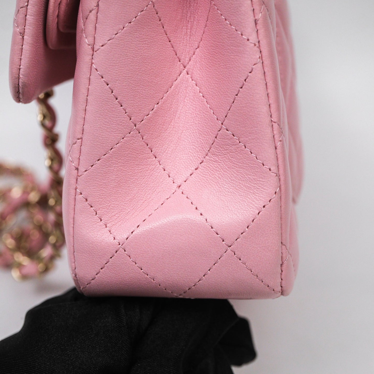 Chanel Small Classic Quilted Flap Pink Lambskin Gold Hardware