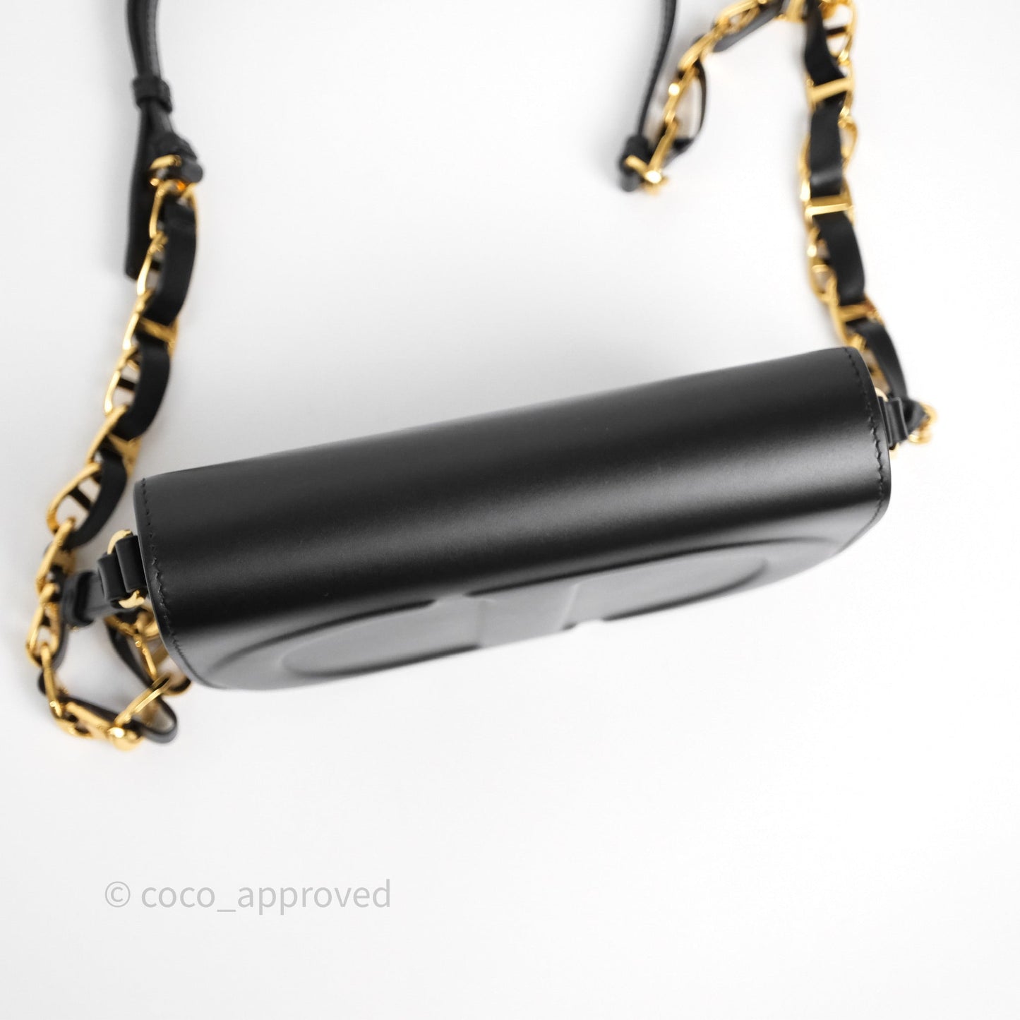 Christian Dior CD Signature Flap Bag with Chain Black CD-Embossed Box Calfskin
