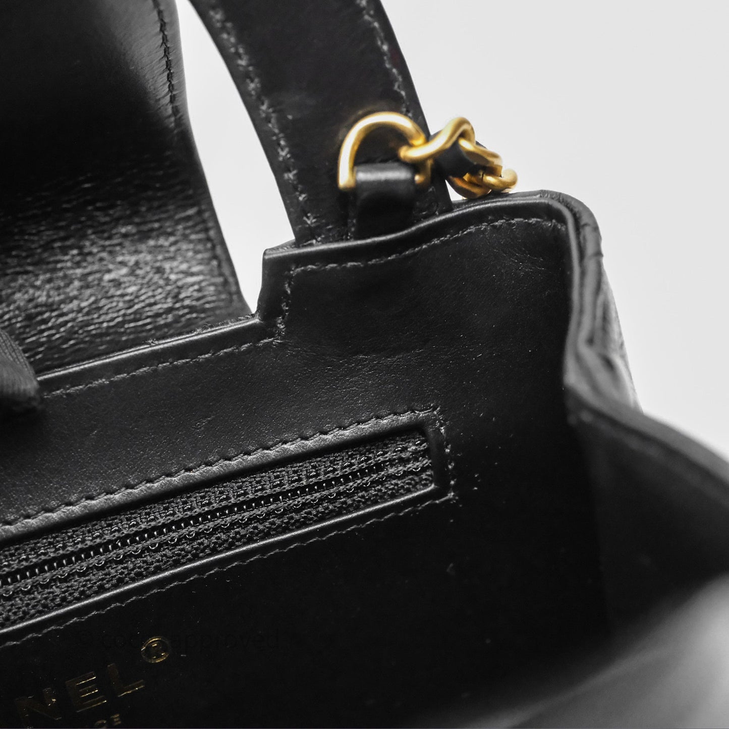 Chanel Kelly Bag Quilted Black Shiny Crumpled Calfskin Aged Gold Hardware