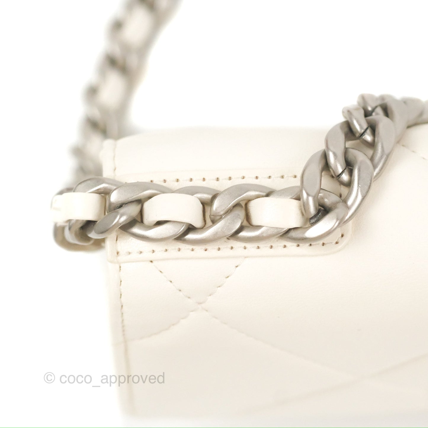 Chanel 19 Wallet on Chain WOC White Mixed Hardware