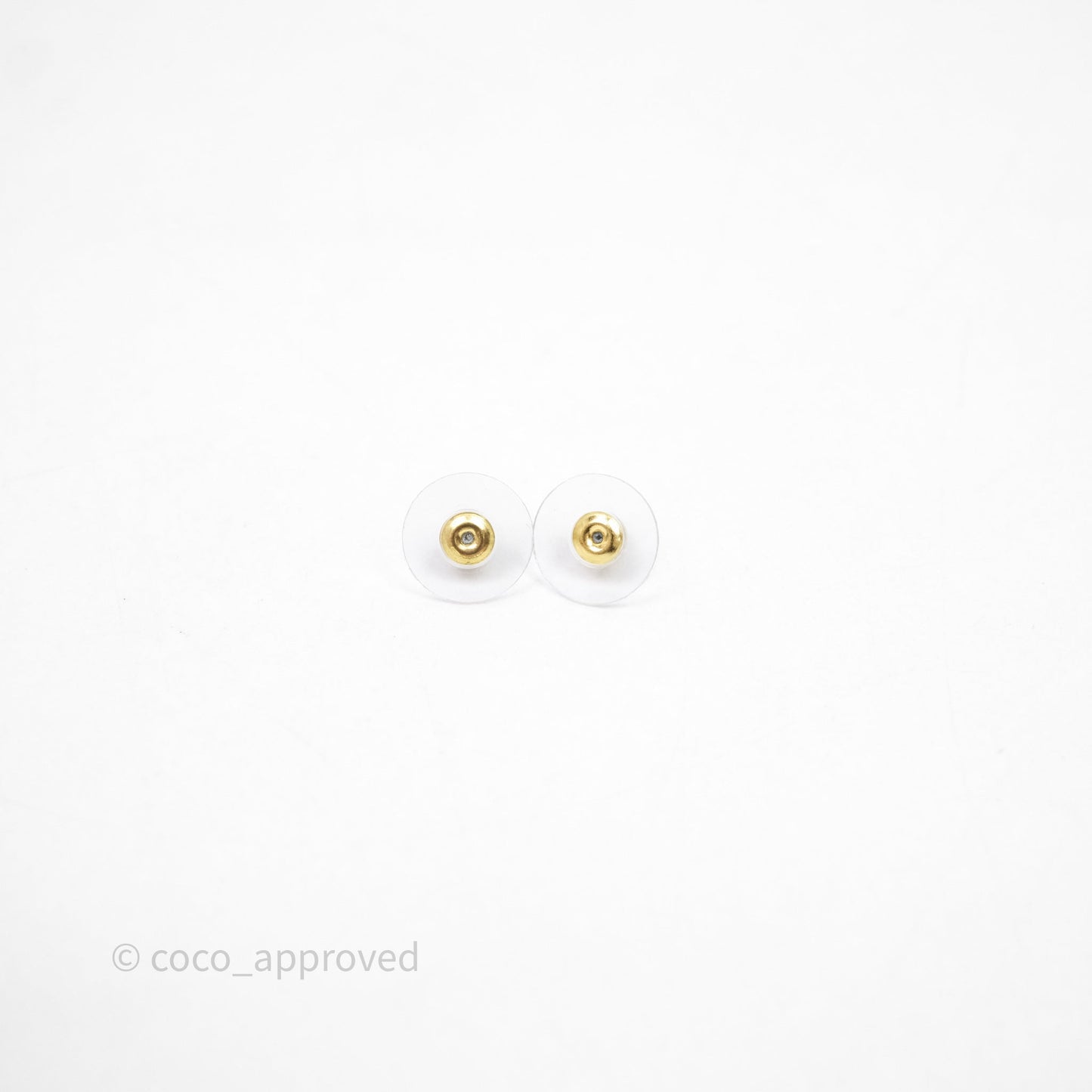 Chanel Crystal Pearl Crown CC Drop Earrings Gold Tone 21A