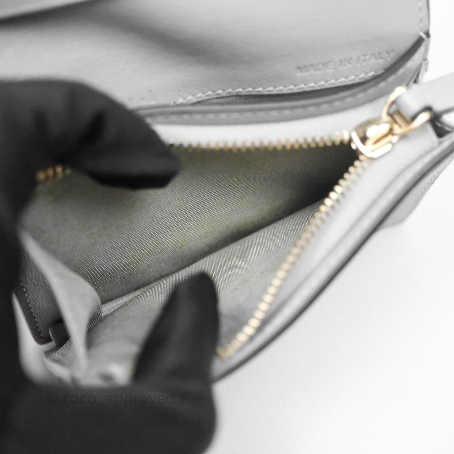 Valentino Grey Garavani Rockstud Compact Short Wallet Gold Hardware