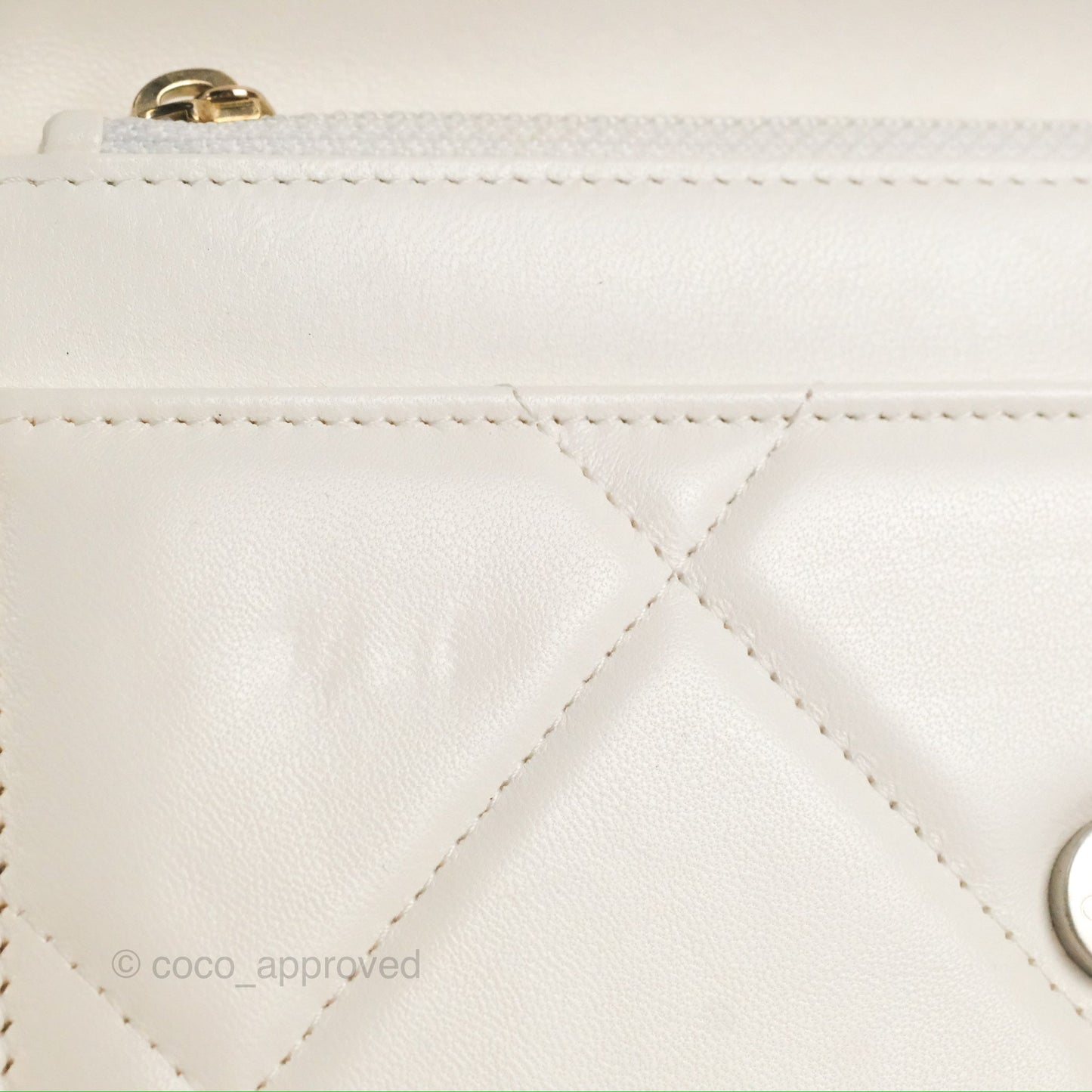 Chanel 19 Wallet on Chain WOC White Mixed Hardware