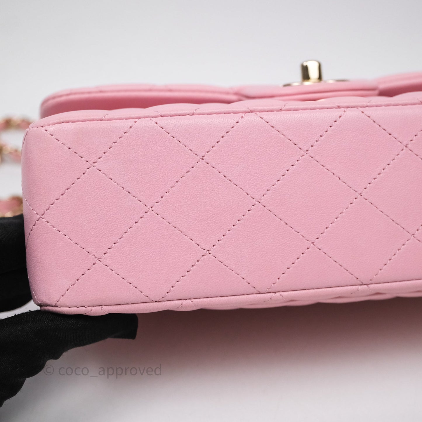 Chanel Small Classic Quilted Flap Pink Lambskin Gold Hardware