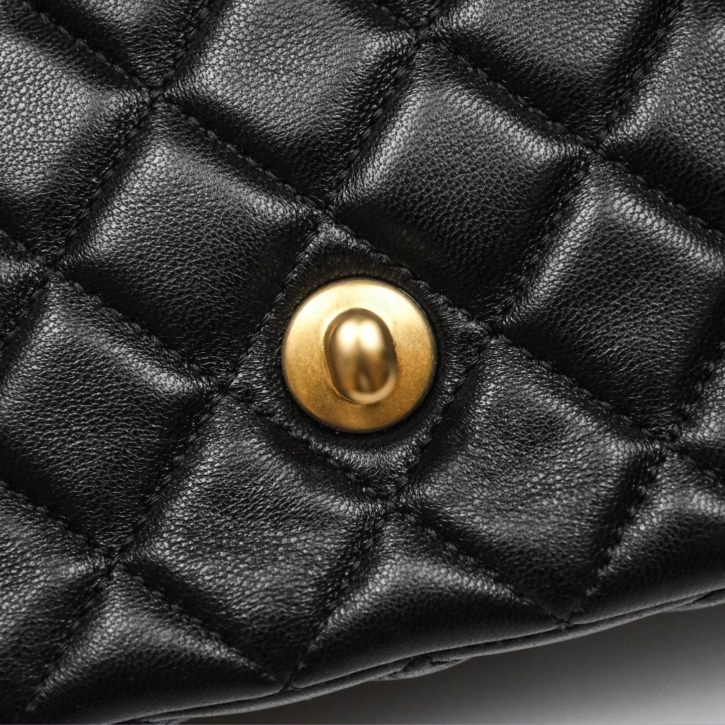 Chanel Top Handle Mini Rectangular Flap Bag Black Lambskin Aged Gold Hardware