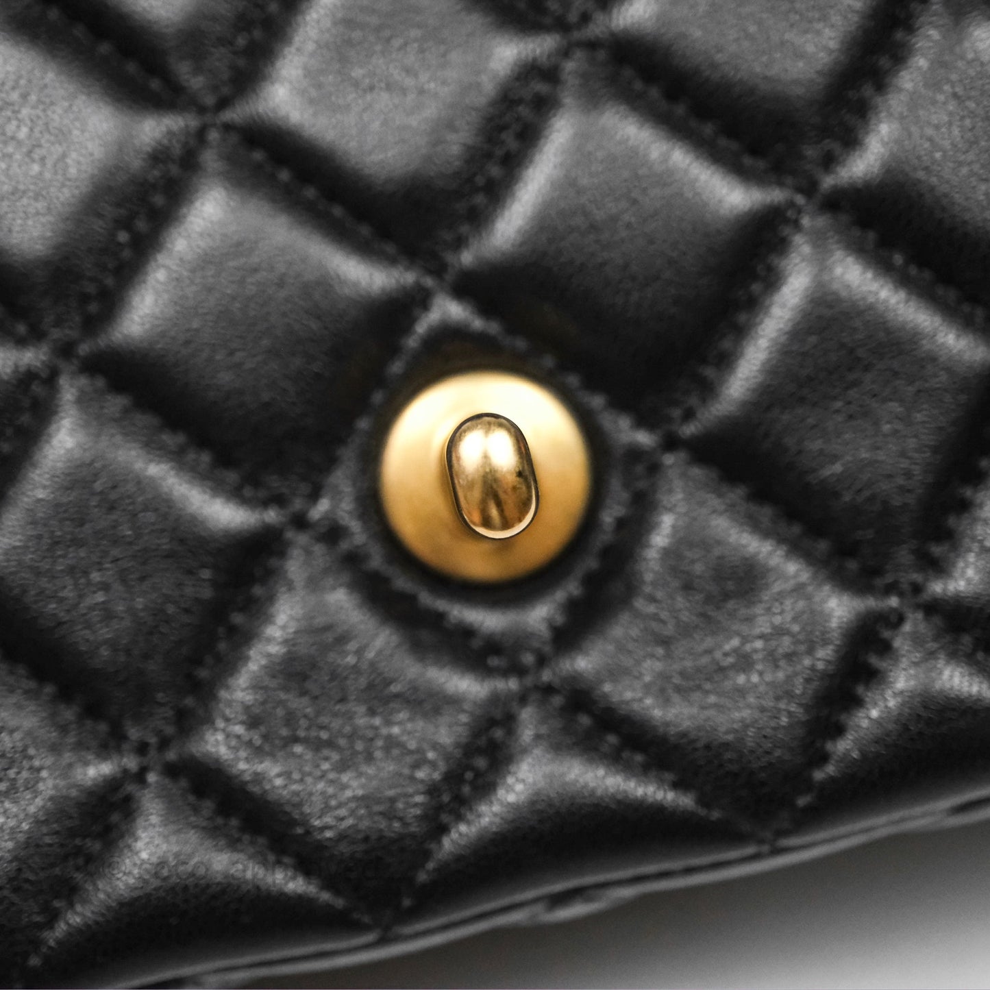 Chanel Top Handle Mini Rectangular Flap Bag Black Lambskin Aged Gold Hardware