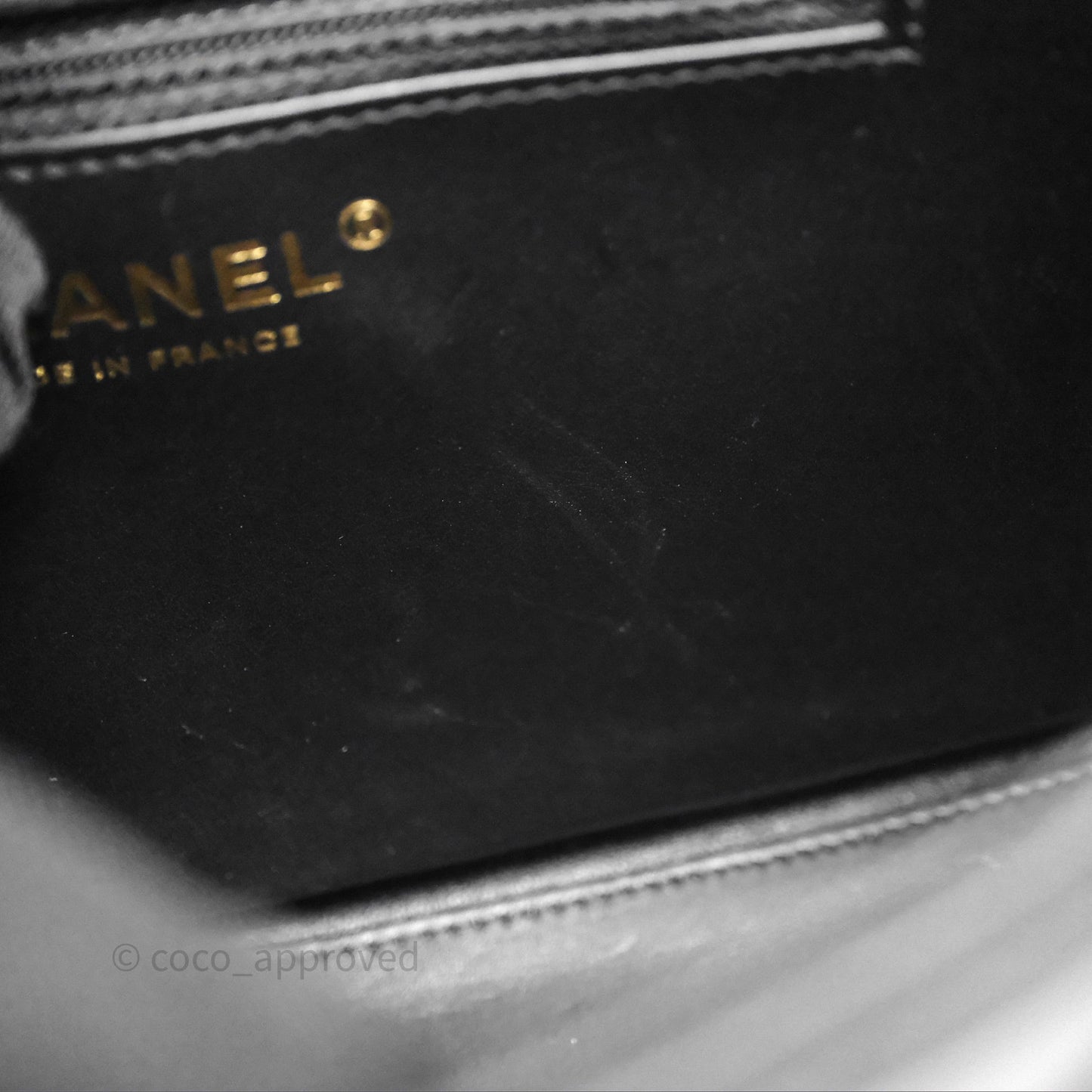 Chanel Kelly Bag Quilted Black Shiny Crumpled Calfskin Aged Gold Hardware