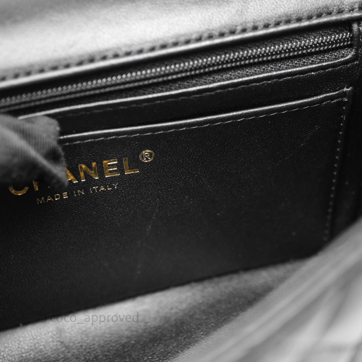 Chanel Top Handle Mini Rectangular Flap Black Lambskin Gold Hardware