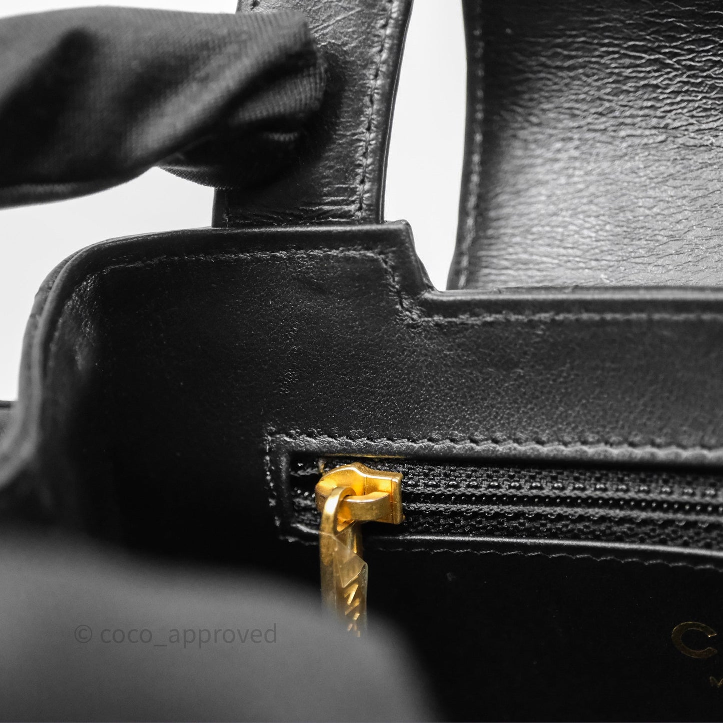 Chanel Kelly Bag Quilted Black Shiny Crumpled Calfskin Aged Gold Hardware