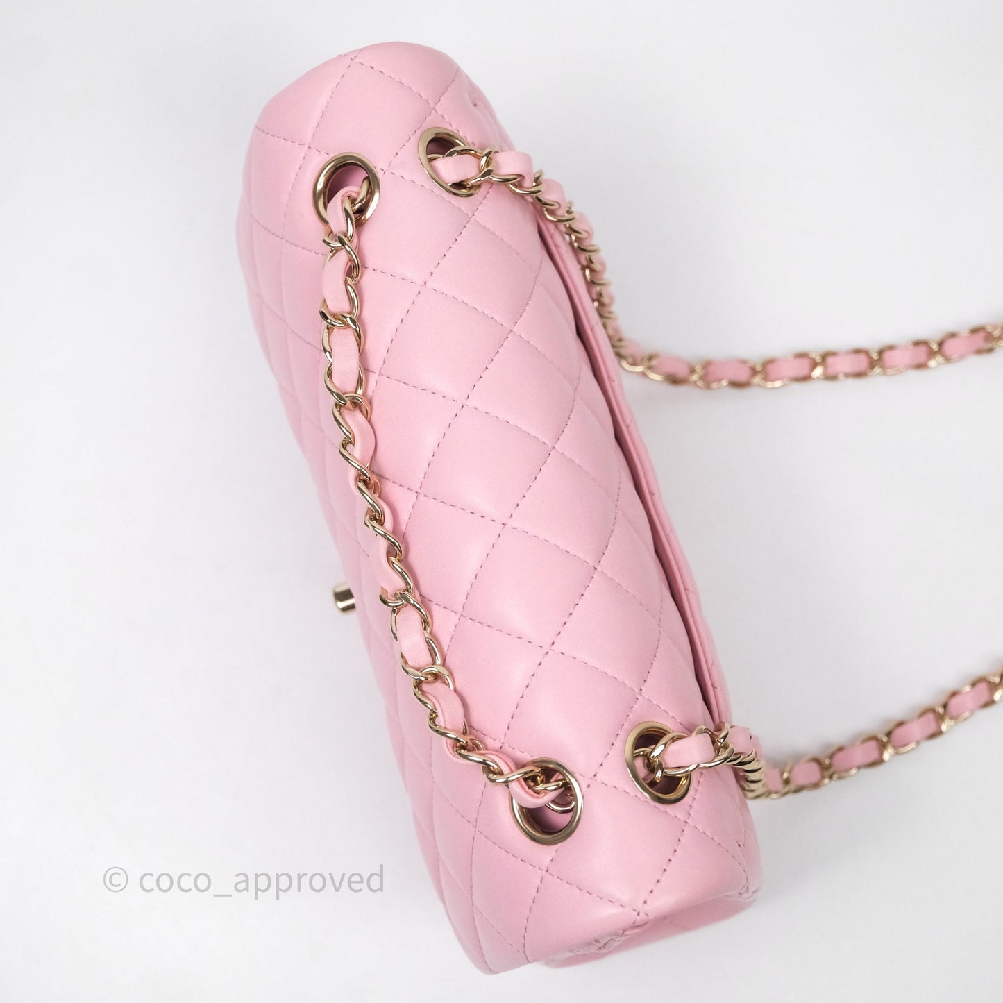 Chanel Small Classic Quilted Flap Pink Lambskin Gold Hardware