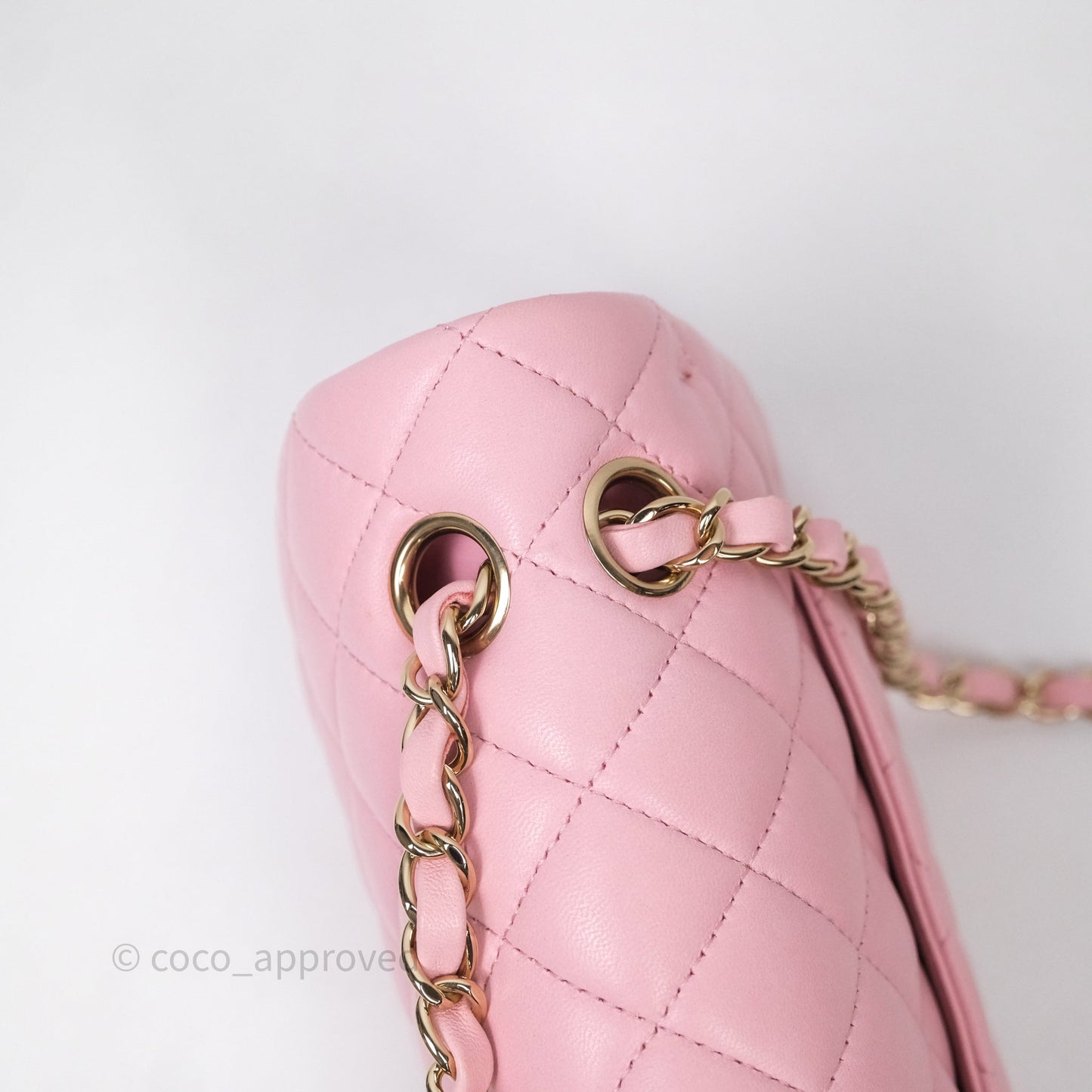 Chanel Small Classic Quilted Flap Pink Lambskin Gold Hardware