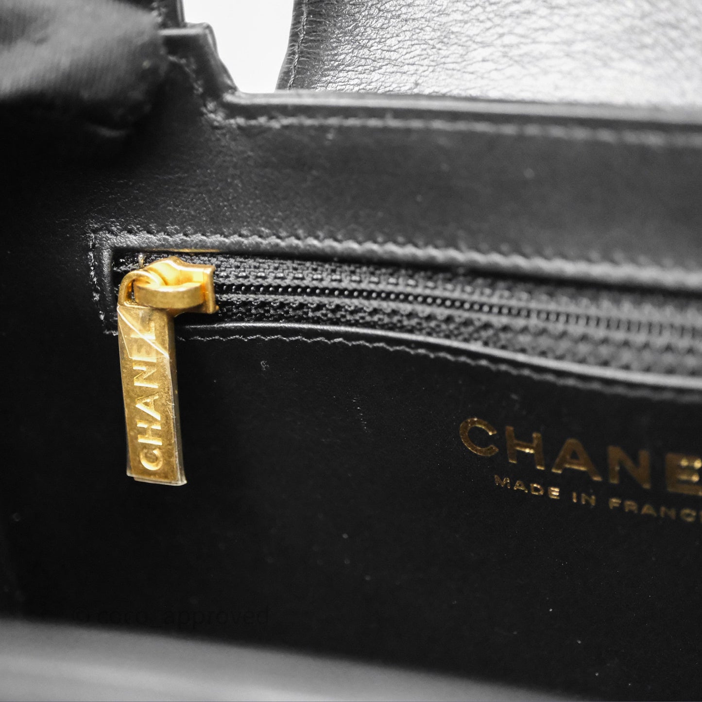 Chanel Kelly Bag Quilted Black Shiny Crumpled Calfskin Aged Gold Hardware