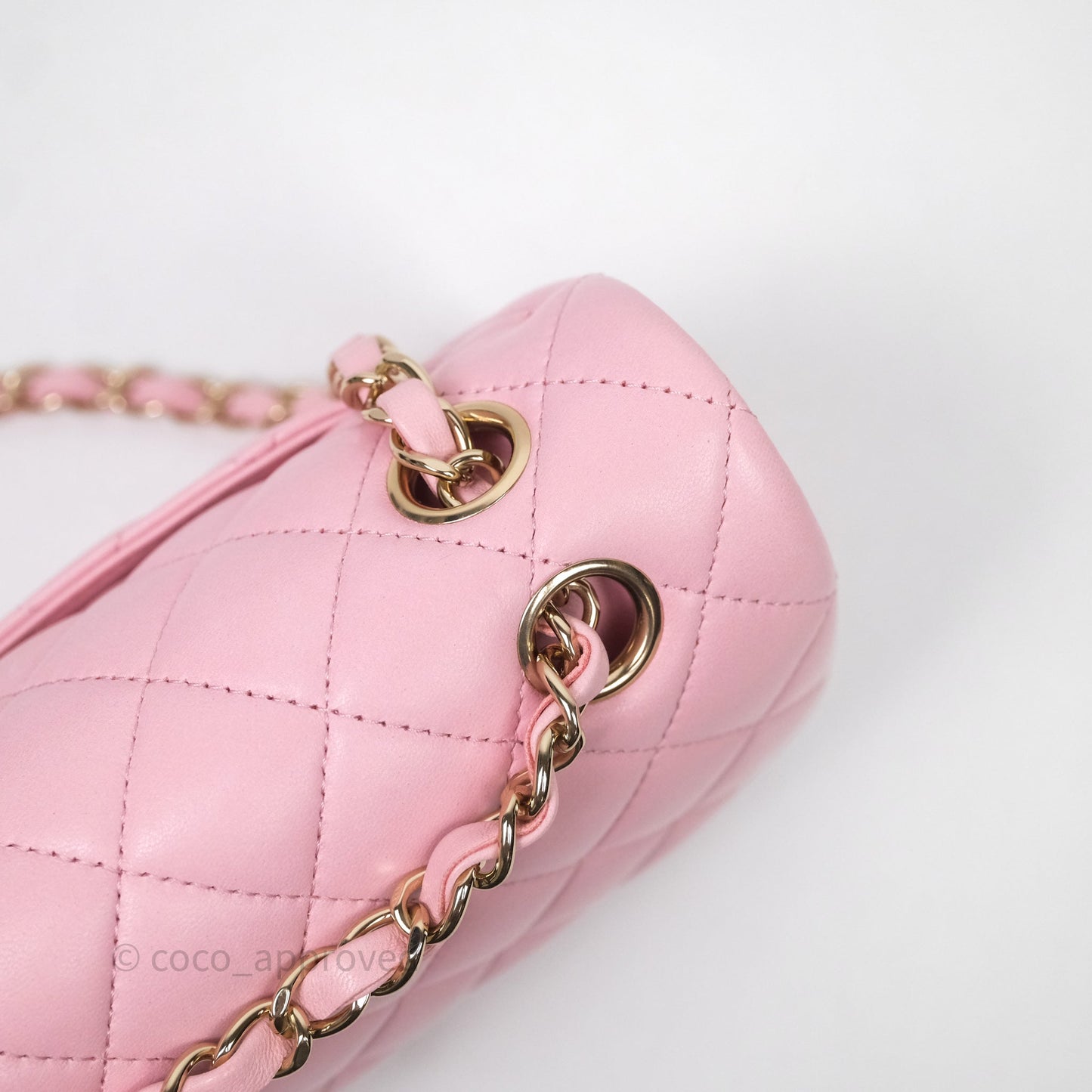 Chanel Small Classic Quilted Flap Pink Lambskin Gold Hardware