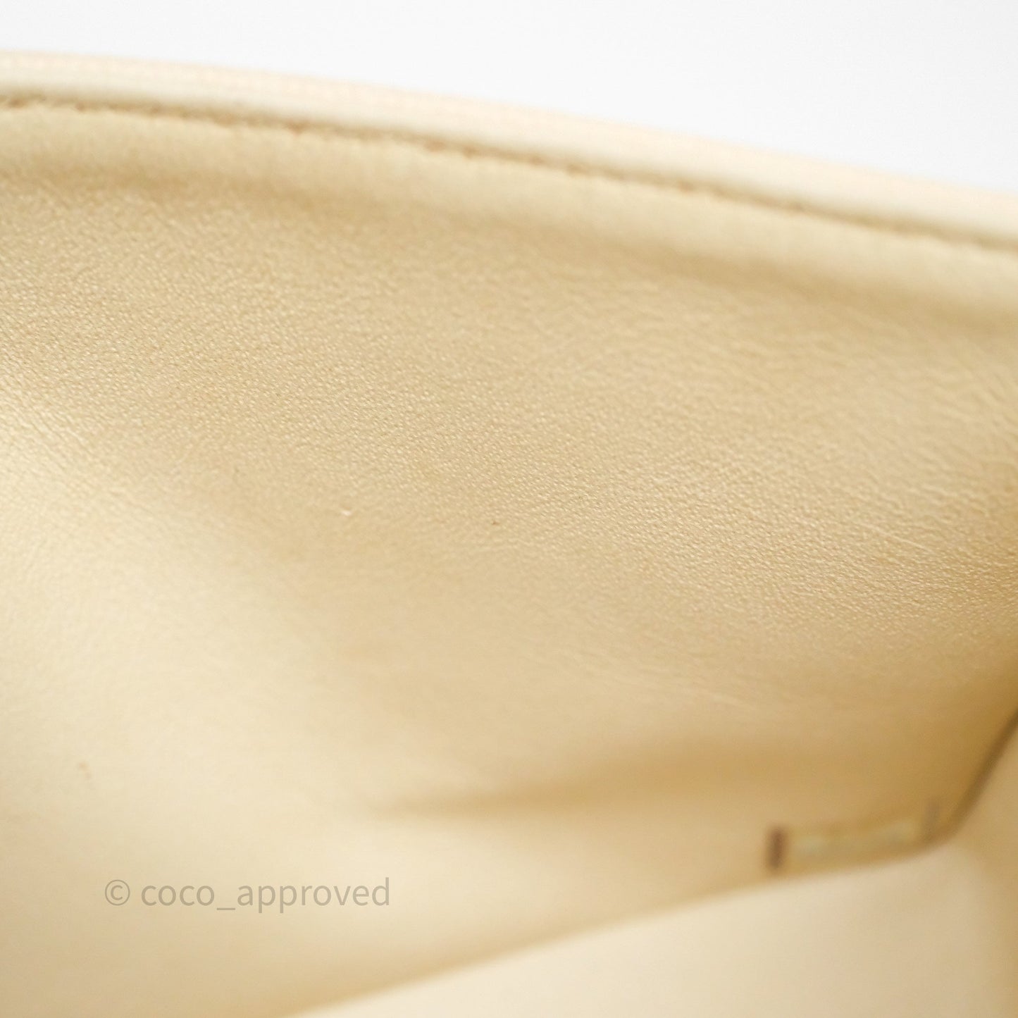 Chanel Small Classic Flap Quilted Light Ivory Beige Caviar Gold Hardware