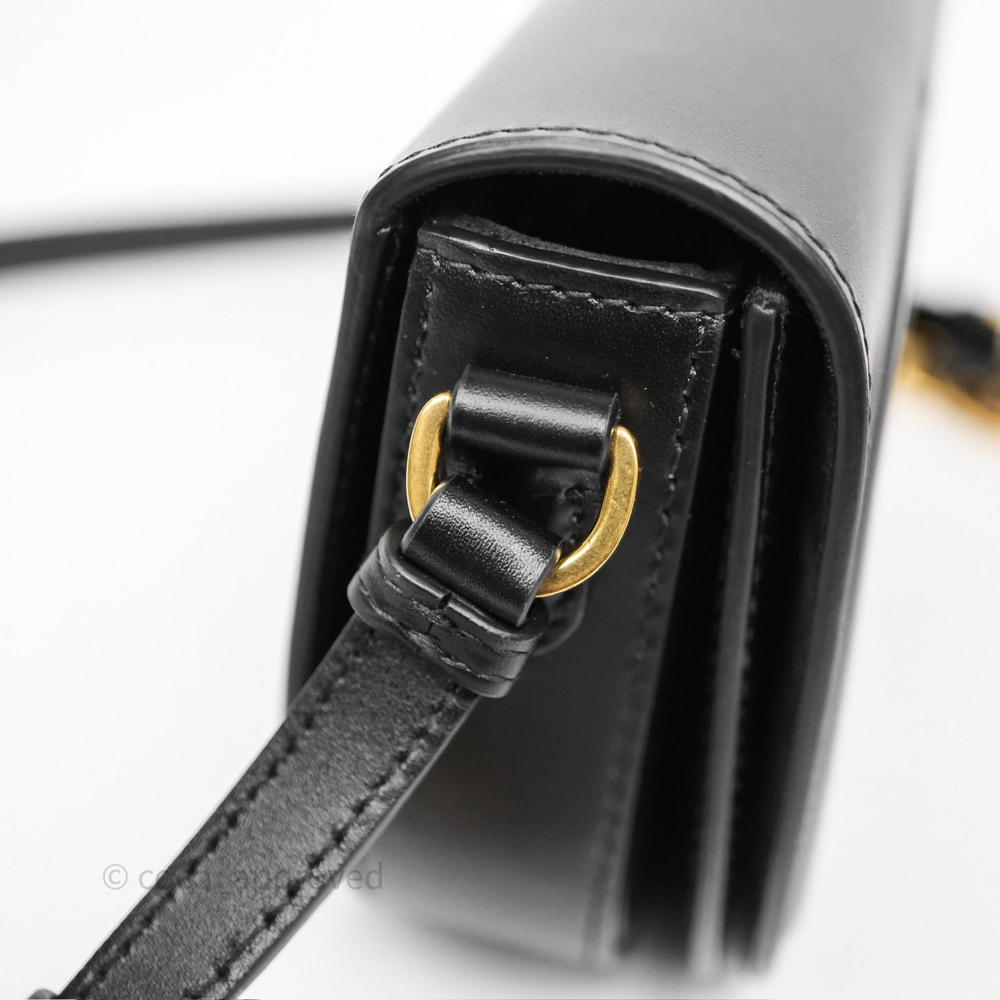 Christian Dior CD Signature Flap Bag with Chain Black CD-Embossed Box Calfskin