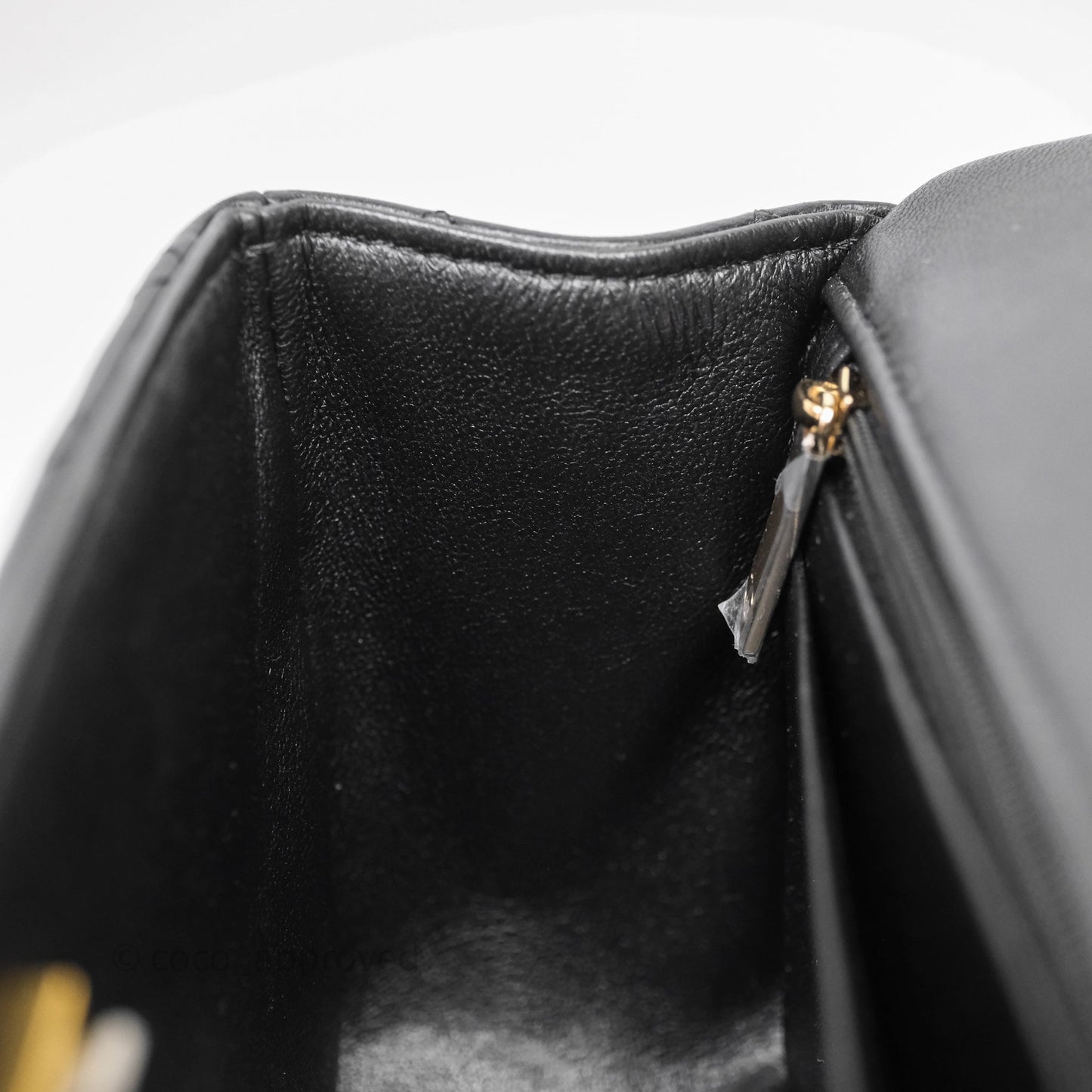 Chanel Top Handle Mini Rectangular Flap Black Lambskin Gold Hardware