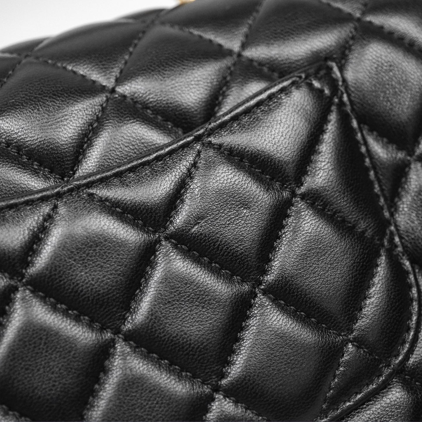 Chanel Top Handle Mini Rectangular Flap Bag Black Lambskin Aged Gold Hardware
