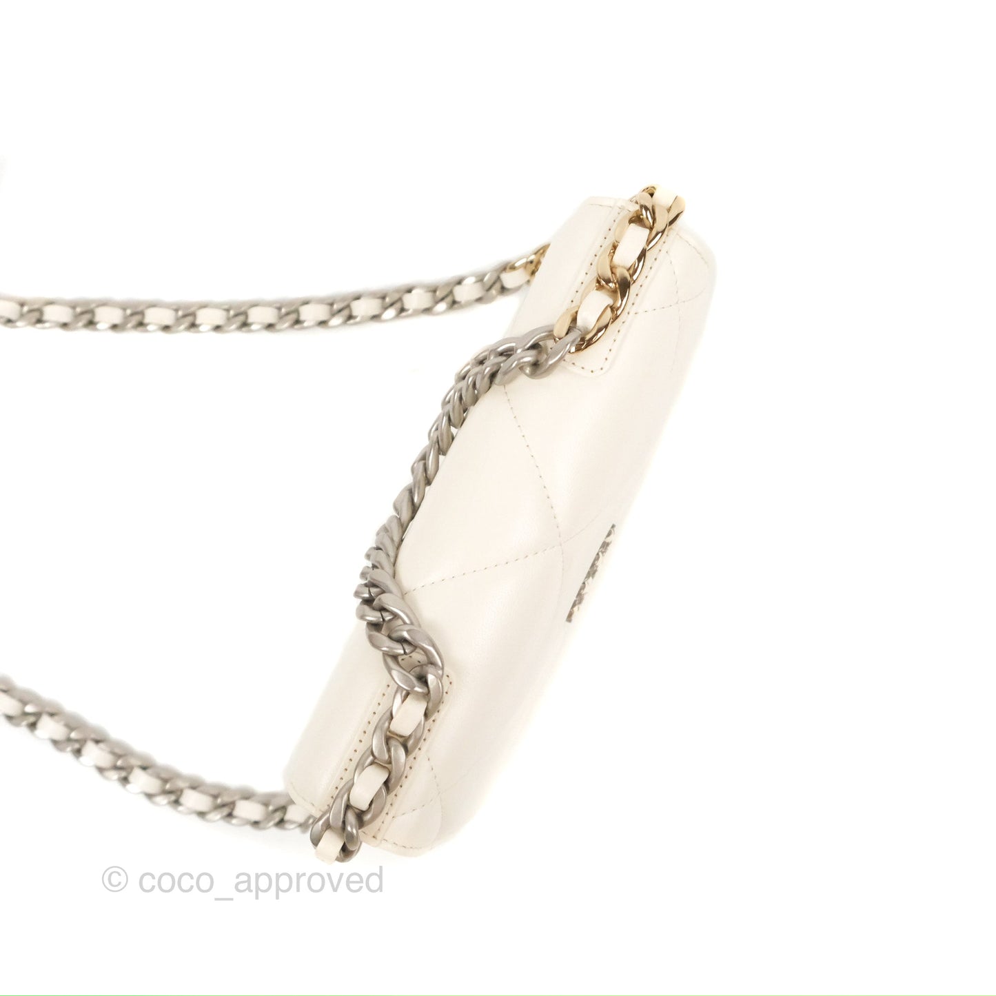 Chanel 19 Wallet on Chain WOC White Mixed Hardware