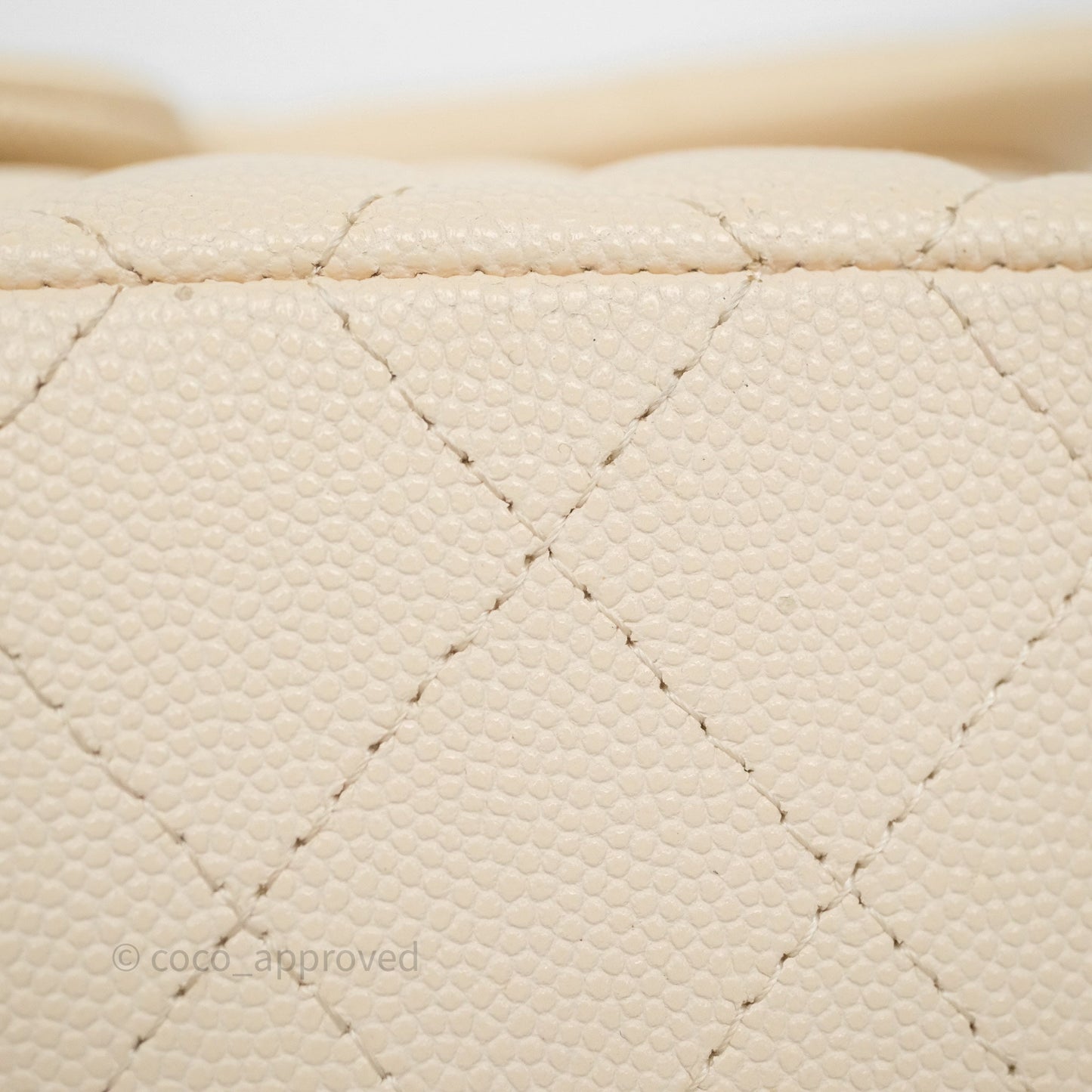 Chanel Small Classic Flap Quilted Light Ivory Beige Caviar Gold Hardware