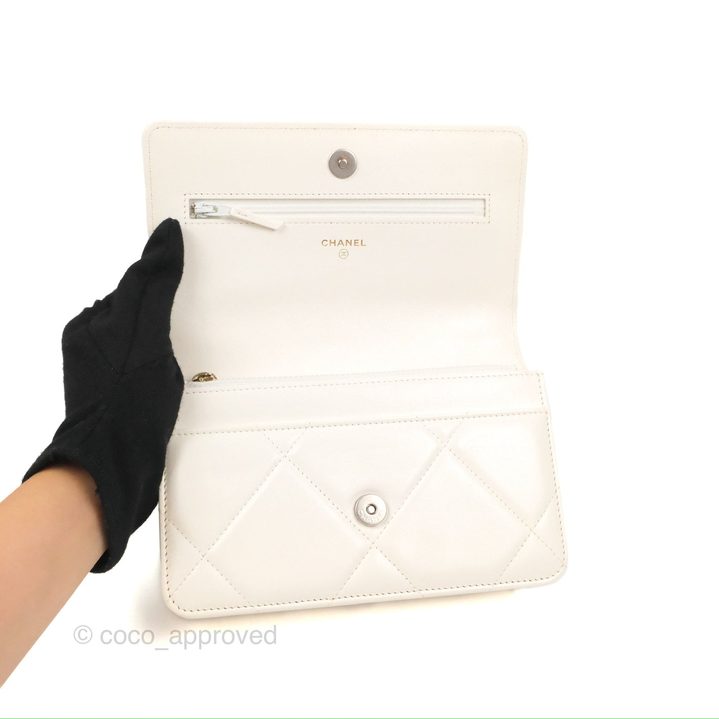 Chanel 19 Wallet on Chain WOC White Mixed Hardware