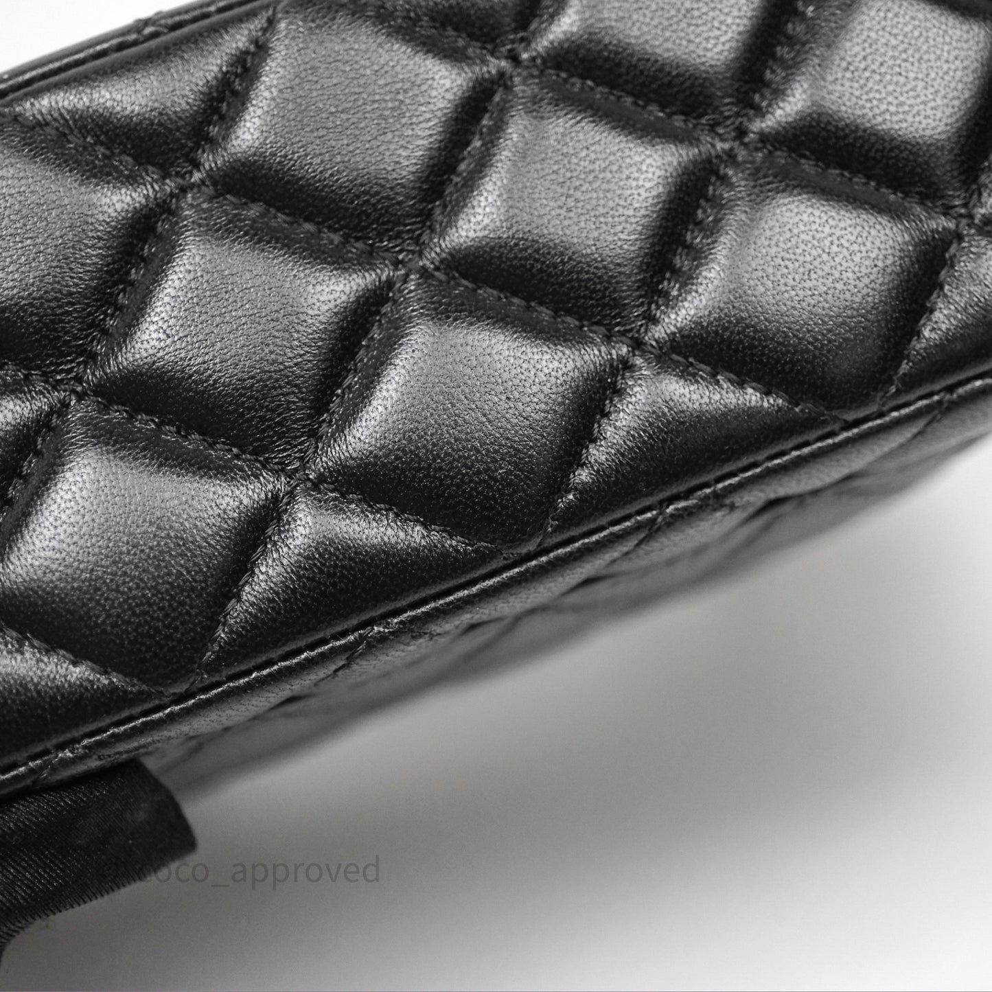 Chanel Top Handle Mini Rectangular Flap Bag Black Lambskin Aged Gold Hardware