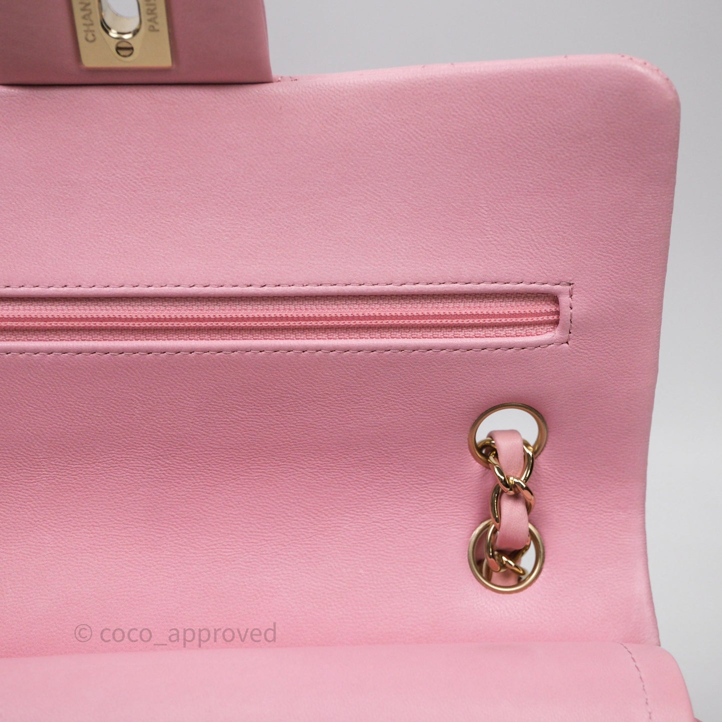 Chanel Small Classic Quilted Flap Pink Lambskin Gold Hardware