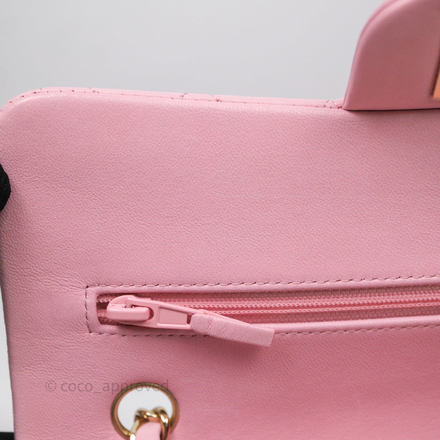 Chanel Small Classic Quilted Flap Pink Lambskin Gold Hardware