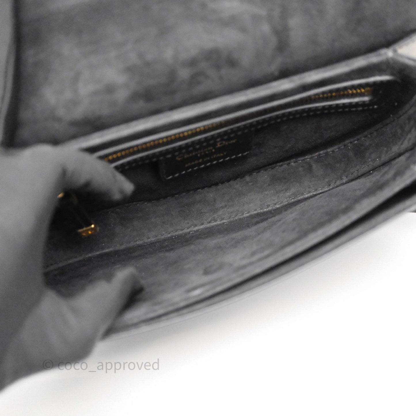 Christian Dior CD Signature Flap Bag with Chain Black CD-Embossed Box Calfskin