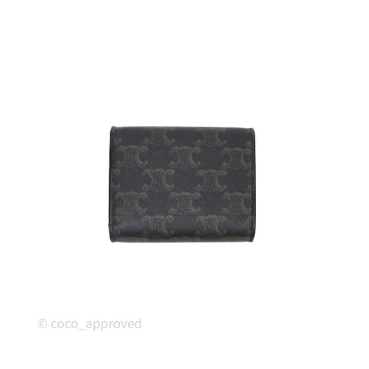 Celine Wallet In Triomphe Canvas Tan