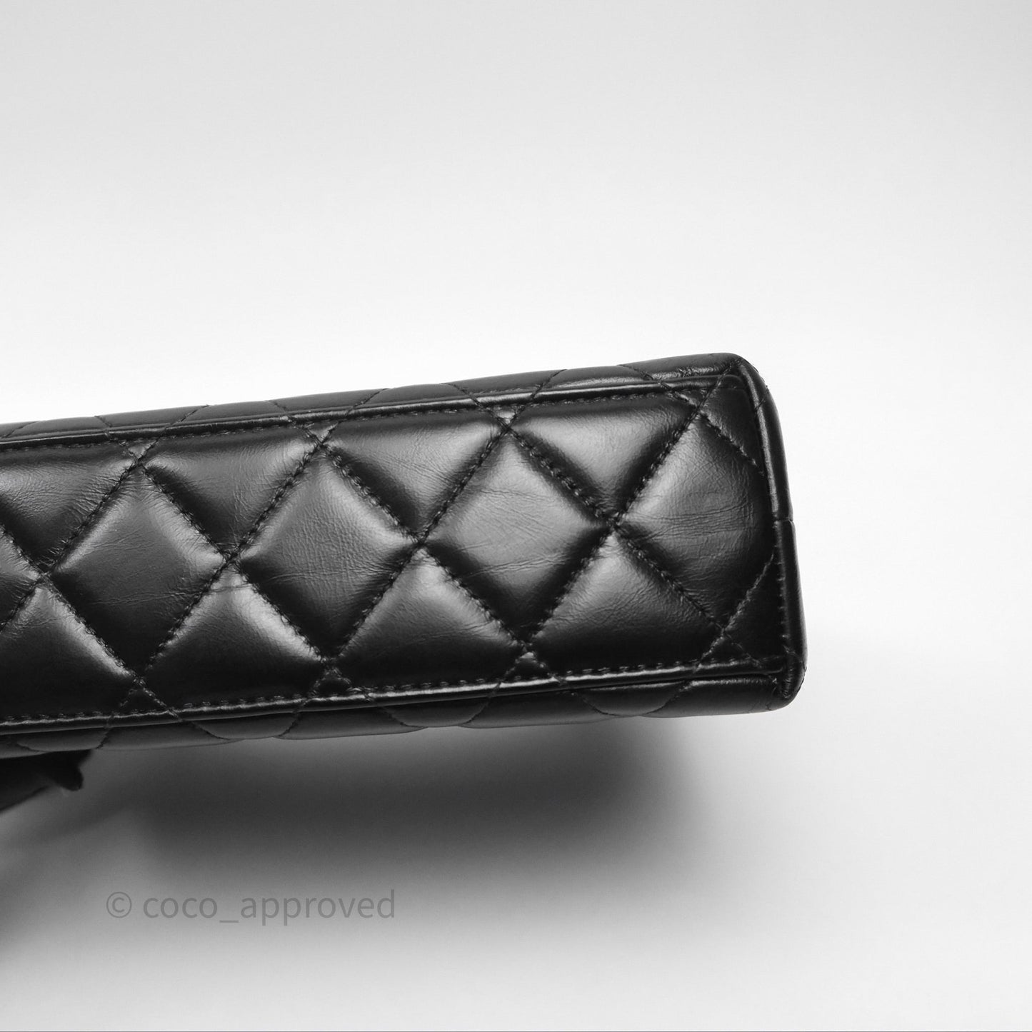 Chanel Kelly Bag Quilted Black Shiny Crumpled Calfskin Aged Gold Hardware