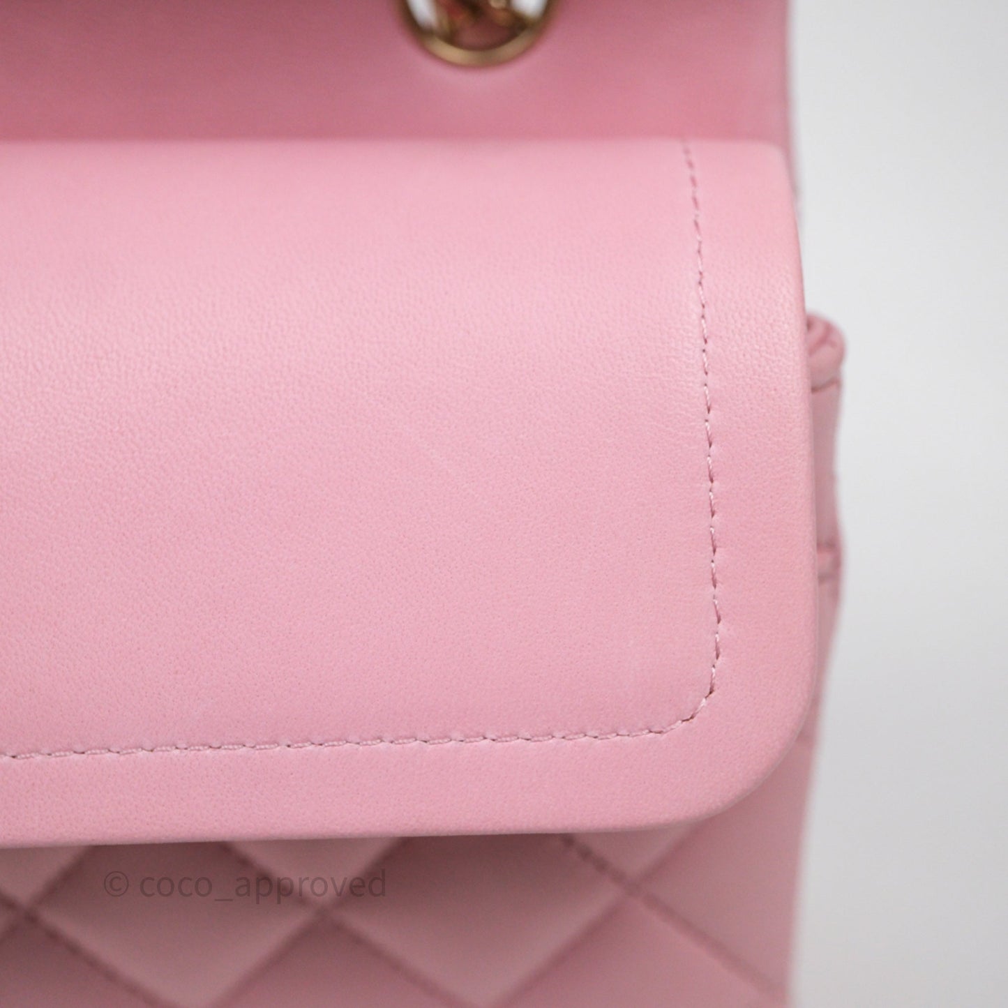 Chanel Small Classic Quilted Flap Pink Lambskin Gold Hardware