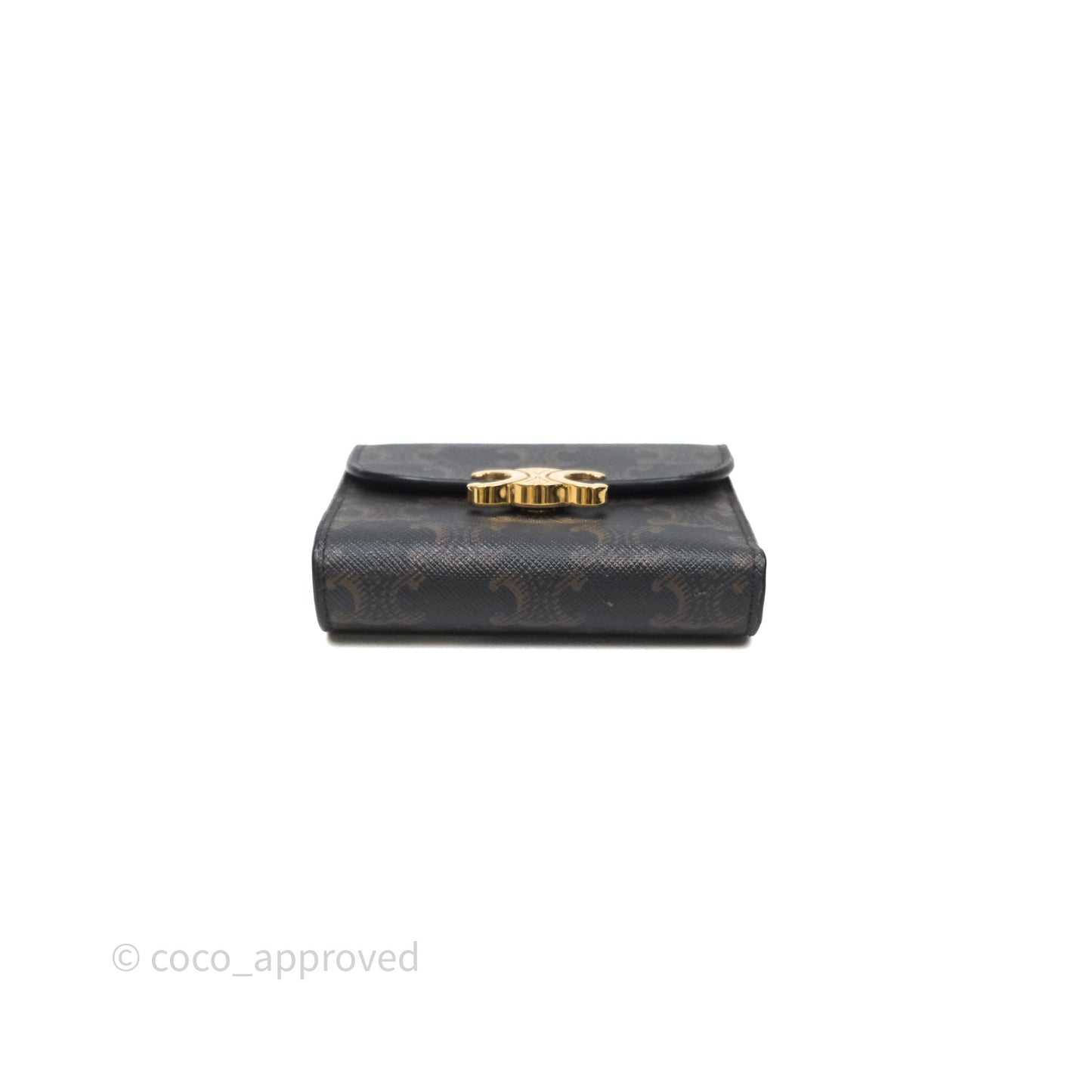 Celine Wallet In Triomphe Canvas Tan